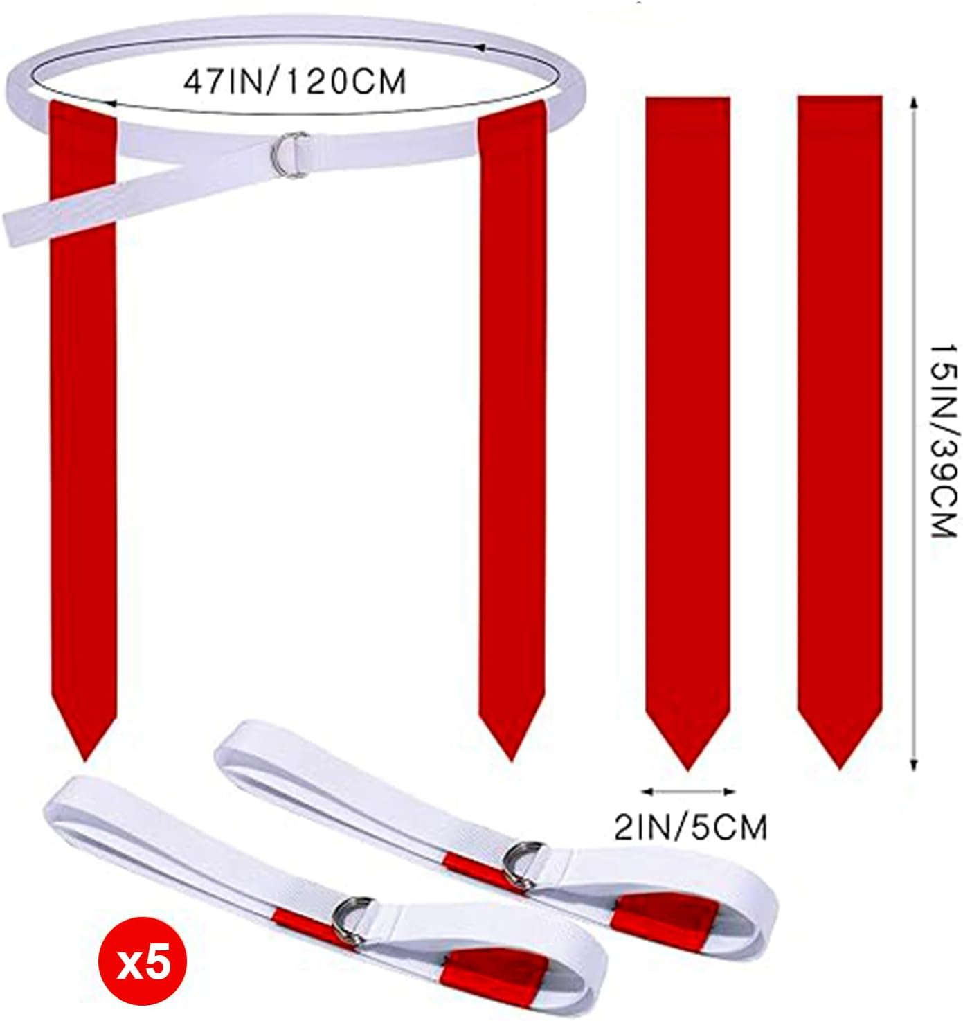 5PCS Rugby Training Flag, Football Kit Small Football Flag Football Belts Football Rugby Training Accessory Set Rugby Training Accessory image number 4