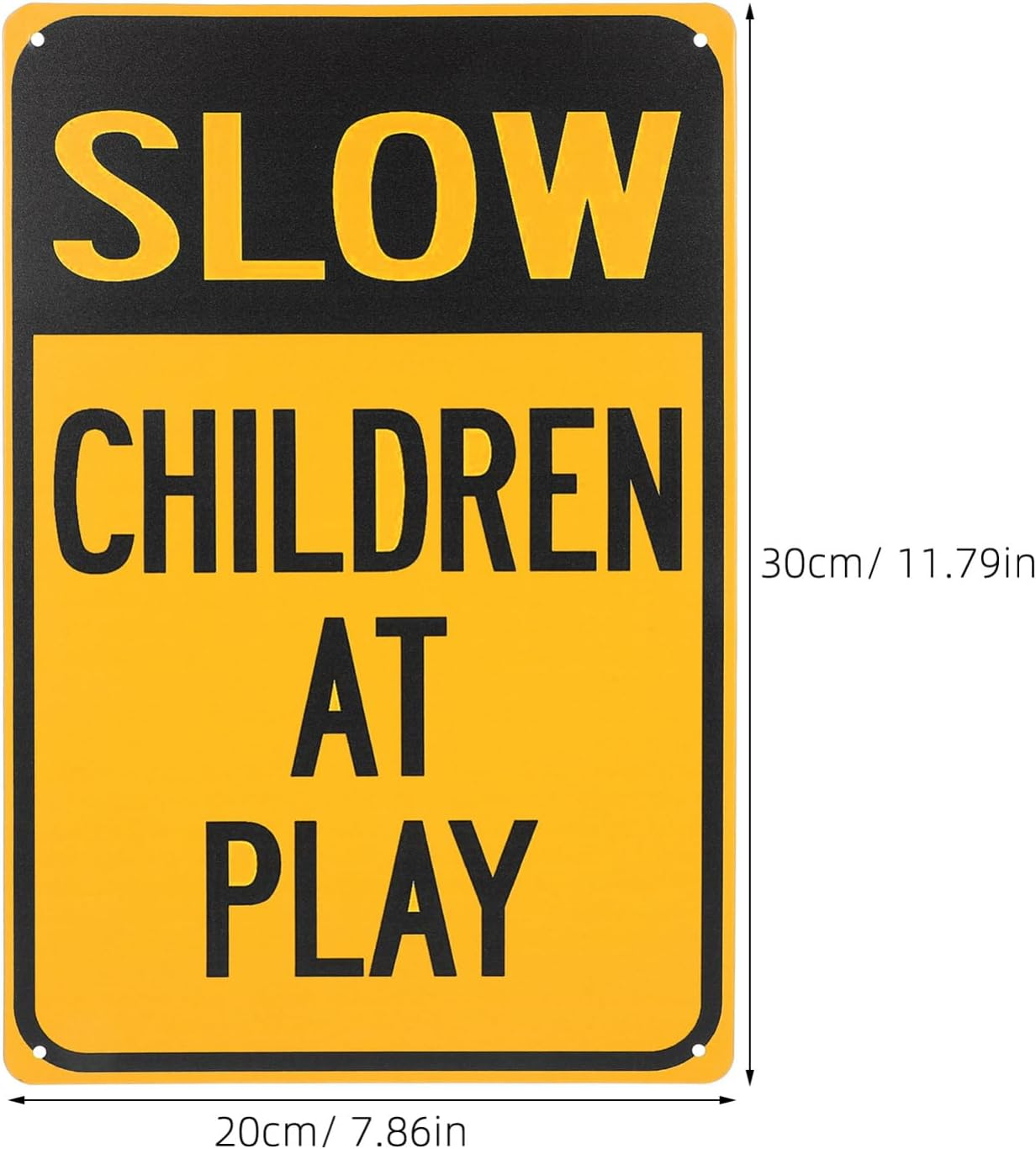 Iplusmile 2Pcs Slow down Children at Play Sign, Metal Kids Playing Slow down Sign Fade Resistant Security Sign for Neighborhood Street Caution Yard Signs image number 3