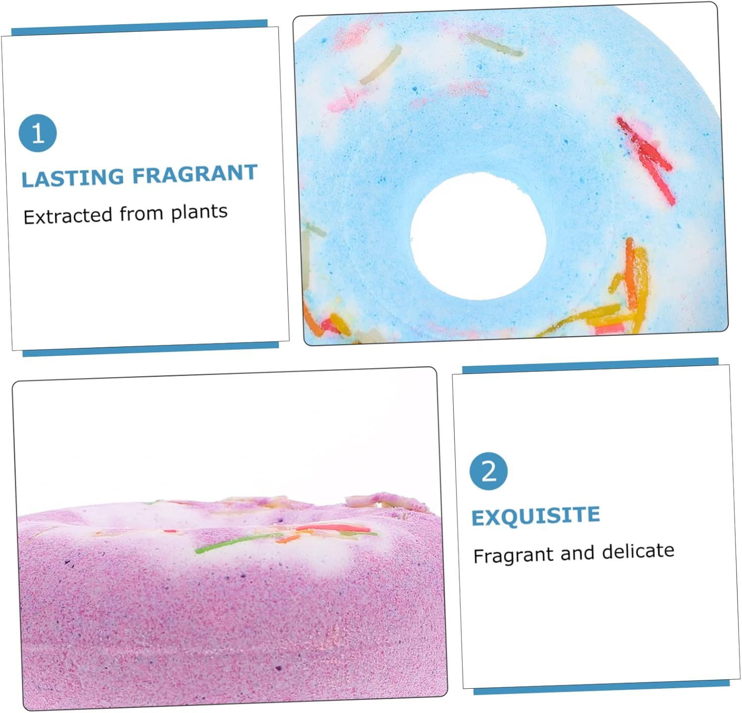 UPKOCH 110G Spa Salt Balls Set Handmade for Boys and Girls 4 Pack Cake Shape Bathing Balls Safe Healthy Natural Relaxing Bath Random Colors image number 3