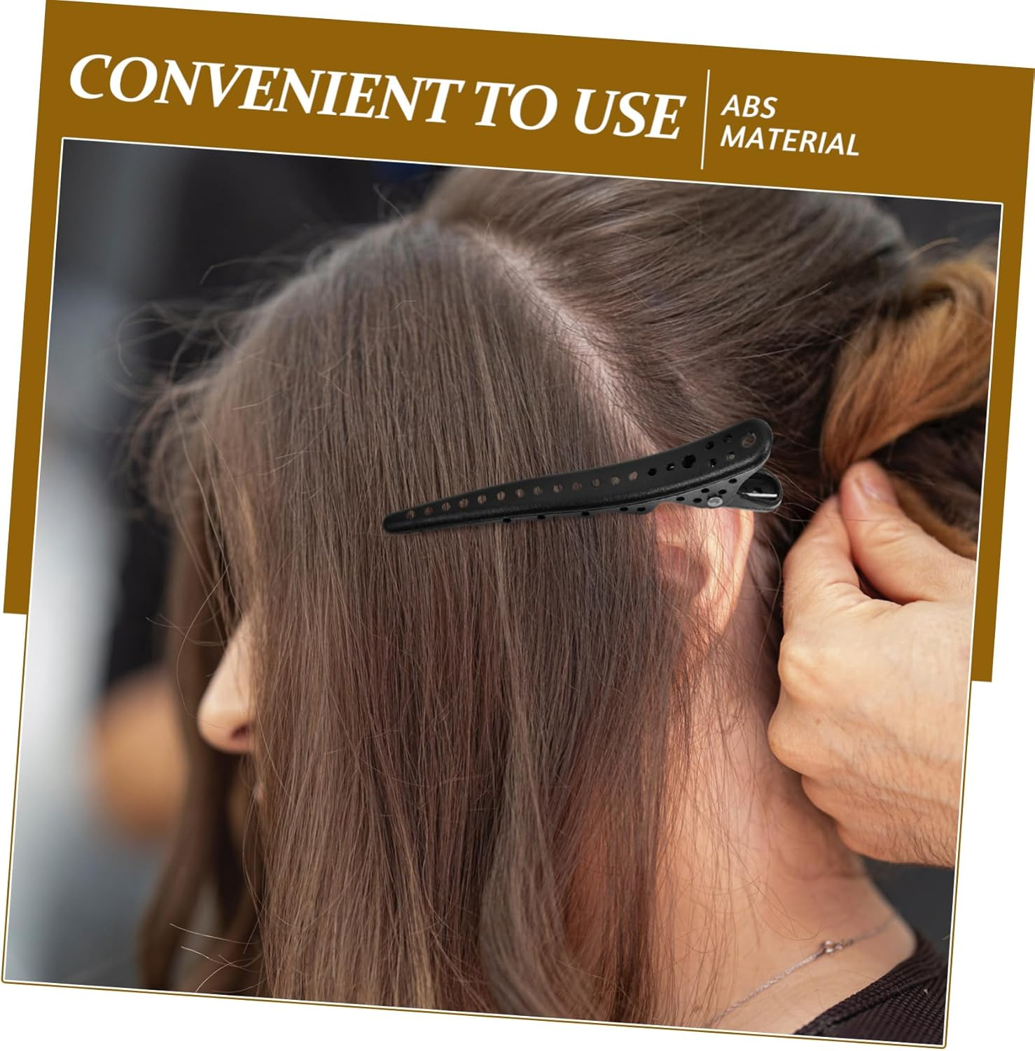 CALLARON 6Pcs Hair Cutting Sectioning Clips with Design for Salon Styling Hairdresser Positioning Tools Non Slip Makeup and Hair Care Accessories in Black image number 5