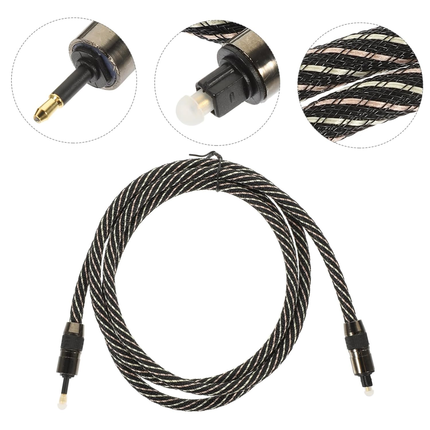 COHEALI Premium Digital Optical Audio Cable Plated Connectors Flexible round Wire for Stable High-Definition Sound Transmission Compatible with Sound Bars and Home Theater Systems image number 4