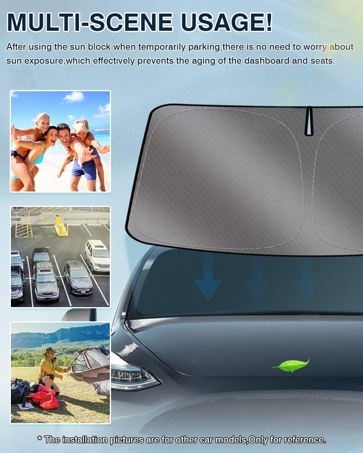 Karltys Compatible with Windshield Sunshade Lexus NX NX250 NX350 Nx350H Nx400H+ Nx450H+ 2022 2023 Front Window Sun Blocker with Storage Pouch Foldable Reflective Sun Visor Block Heat and Stay Cool image number 5