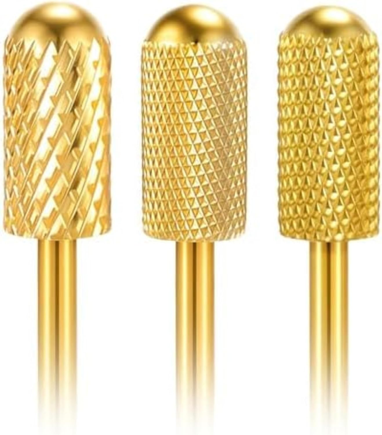 Jerssamy Nail Drill Bit Set,3 Pcs Safety Bits for Nails Drills,Carbide Nail Drills Bits for Manicure Pedicure Cuticle,Smooth round Nails Drill Bit(Xc & M & XF Gold) image number 1