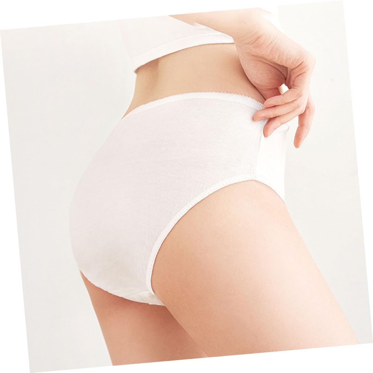 5Pcs Elastic Skidproof Pregnant Women Underwear Cotton Disposable for Outdoor White image number 4