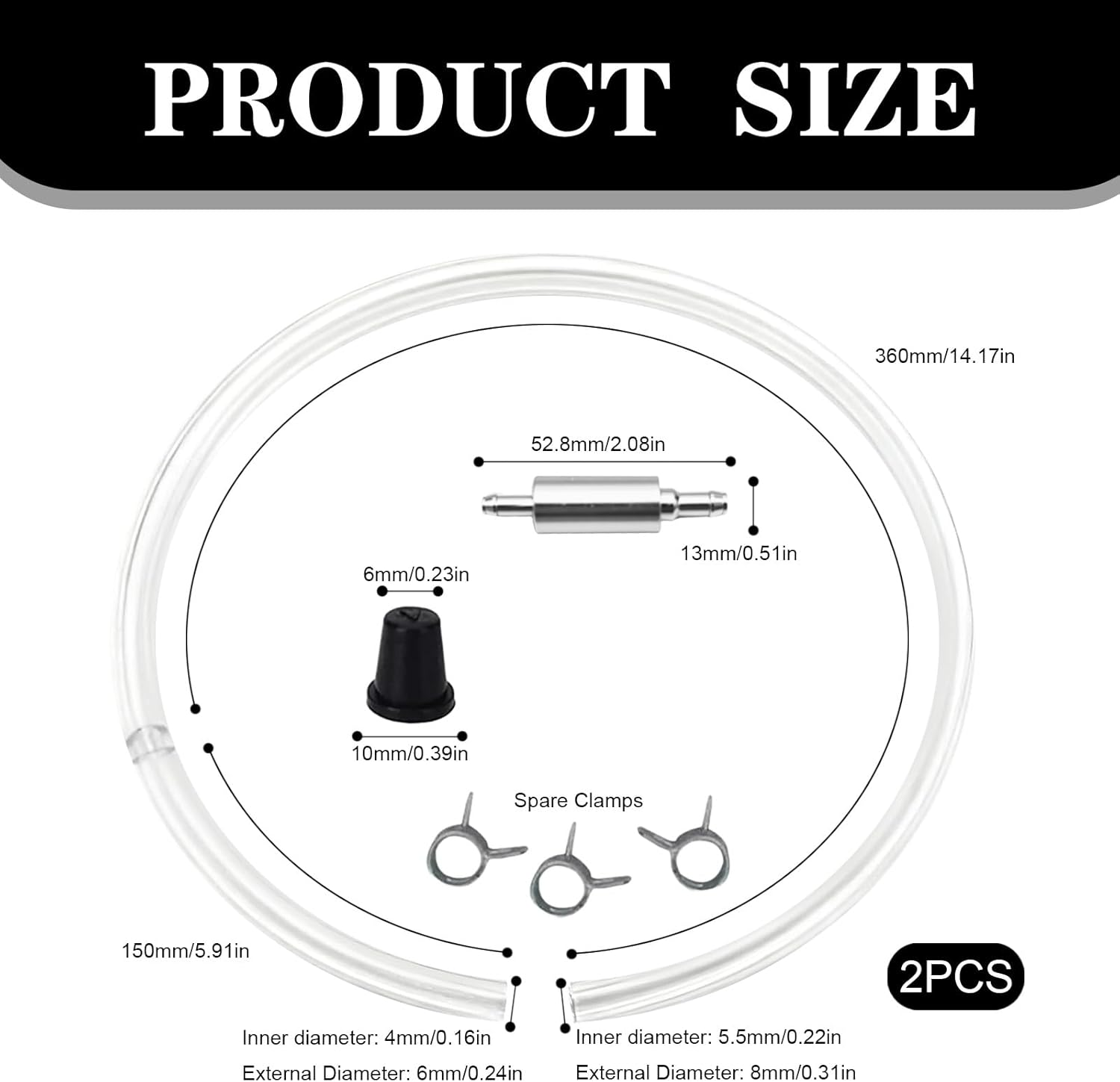 2 Pcs Clutch Brake Bleeder Hose - One-Way Check Valve, Brake Bleeding Kit, for Hydraulic System Bleed, for Motorcycles 、Off-Road Vehicles
