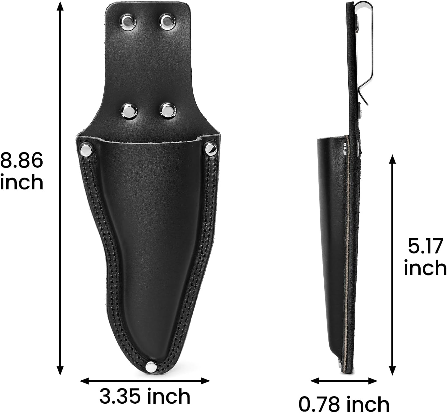 Garden Pruner Sheath,Pruner Tool Holster,Premium Genuine Leather Pruner Holster Protective Case for Garden Pruning Snips and Clippers image number 2