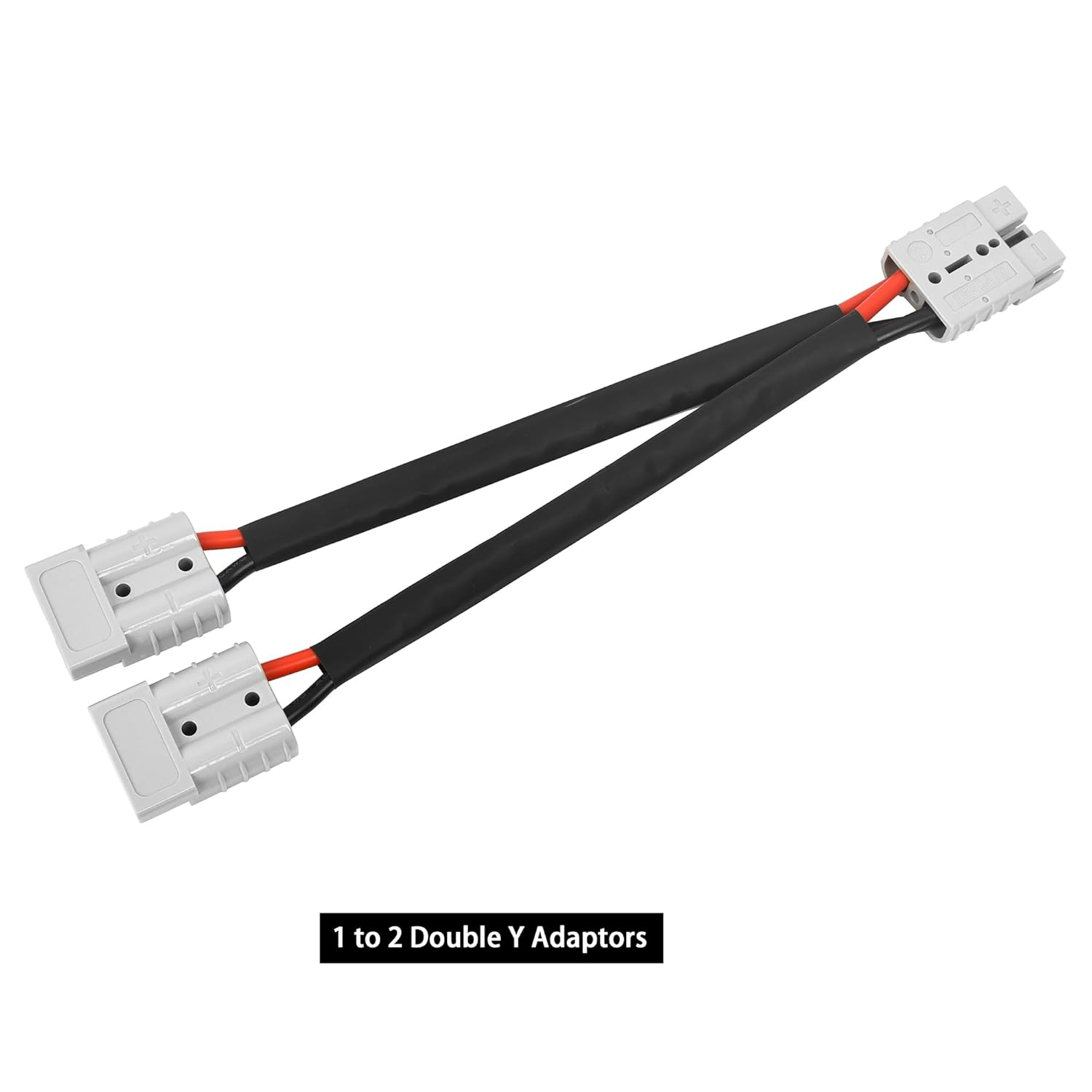 CYPLIDD 50 Amp Anderson Double Y Splitter Cable, 1 to 2 Anderson Plug Connector,10 AWG 6Mm Cable for Car Battery Solar and Wind Systems 32.5Cm (Pack of 2) image number 2