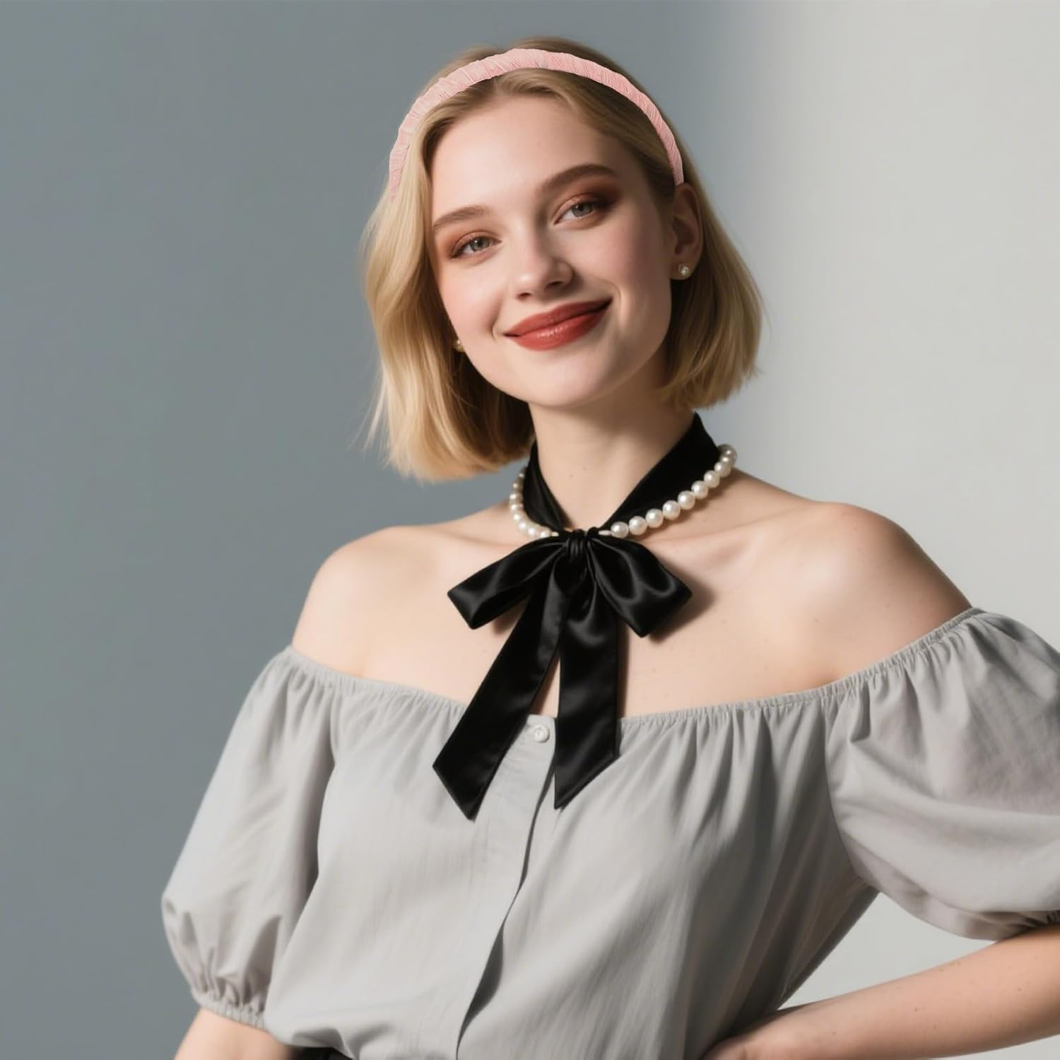 Pruadeor Pack of 5 Women'S Love Narrow Hair Bands for Women Pink Hair Accessories image number 3