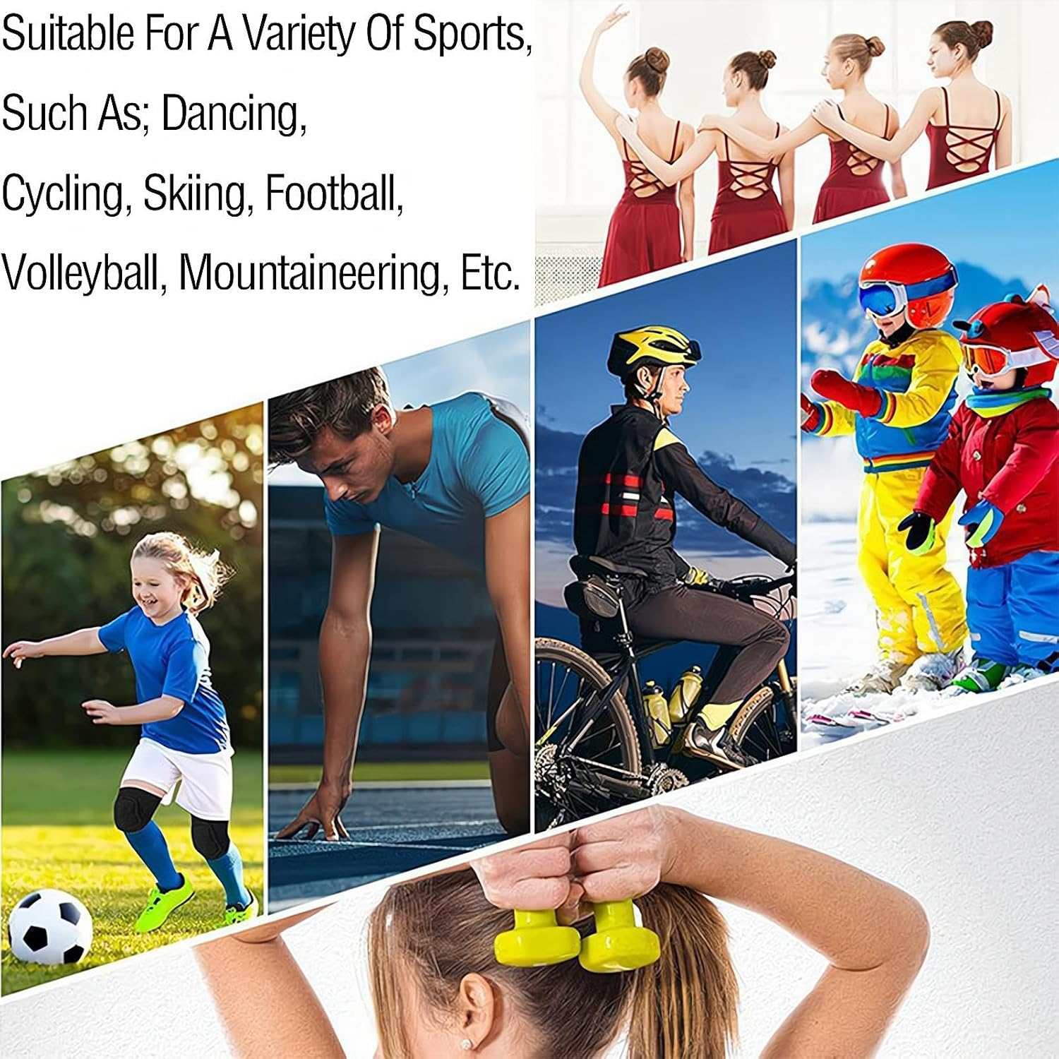 ZHIGOU 1 Pair of Men'S and Women'S Volleyball Dance Knee Pads - Thick 3D Soft Sponge Non-Slip Running Dance Basketball Sports Cycling Yoga Climbing - Breathable Support (Black)