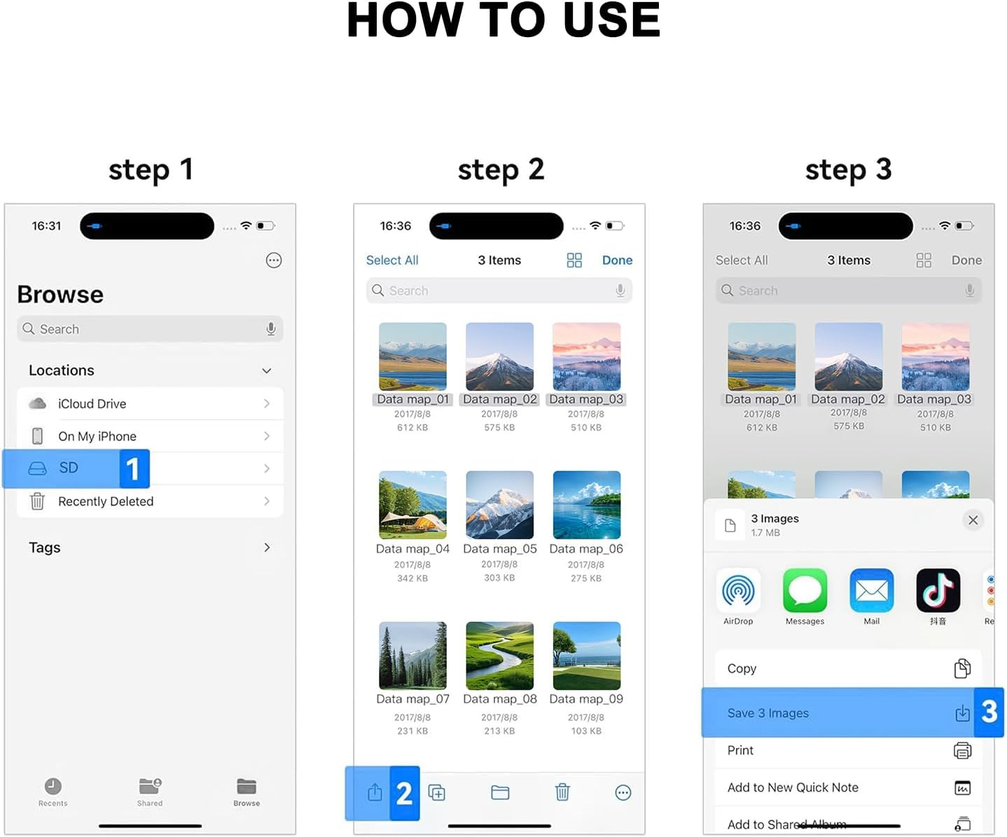 SD/TF Card Reader for Iphone 16 15 Pro Max Plus, USB C to SD/TF Memory Card Reader for Samsung Galaxy S25/S24/S23, Android, Camera, PC, Laptop (SD/TF to USB C) image number 1