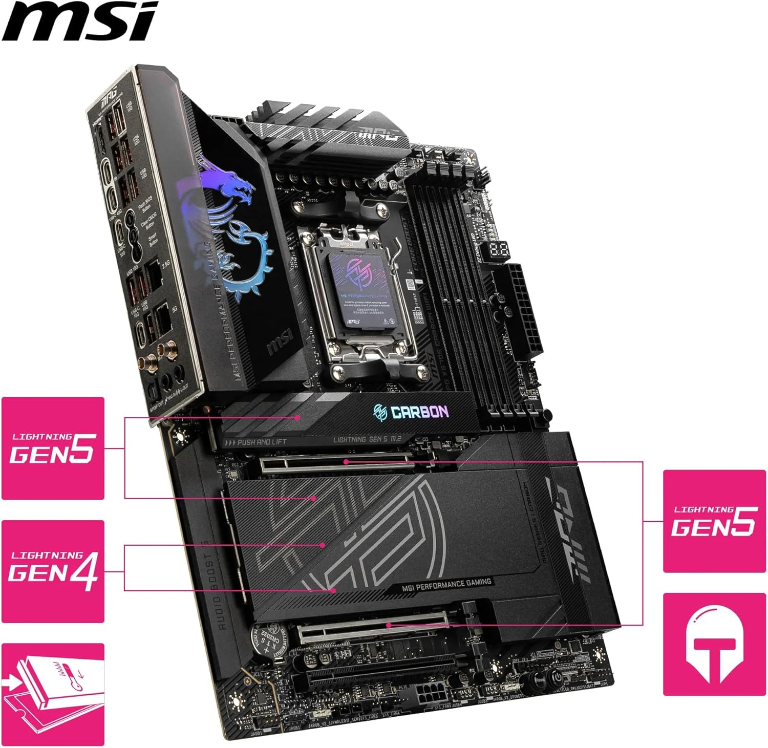 MSI AM5 ATX MPG X870E CARBON WIFI DDR5 Motherboard