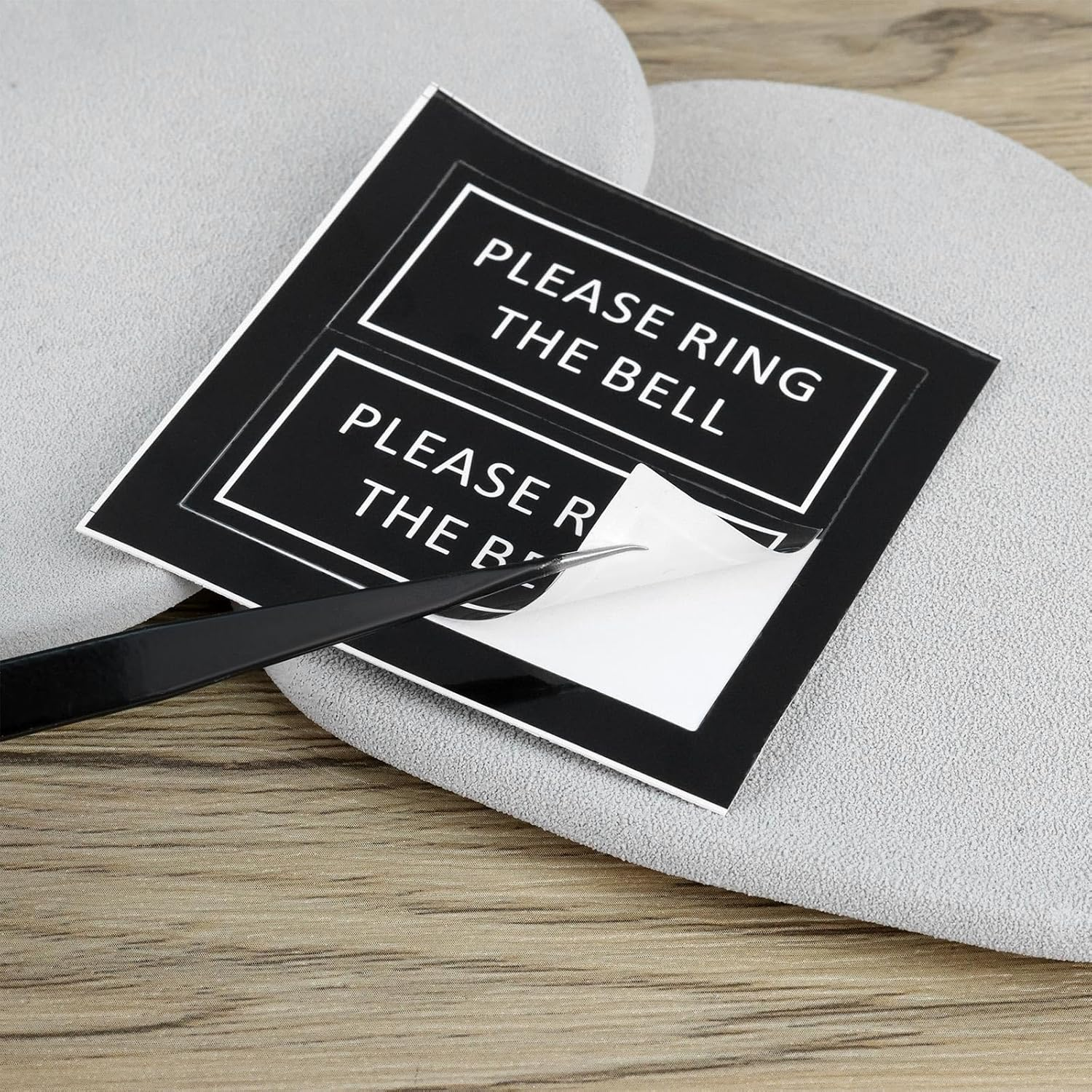 Ecsing 10Pcs Please Ring the Bell Sticker Fade Resistant Please Ring Doorbell Sign for Home Business Office Store 60X30Mm Black image number 3