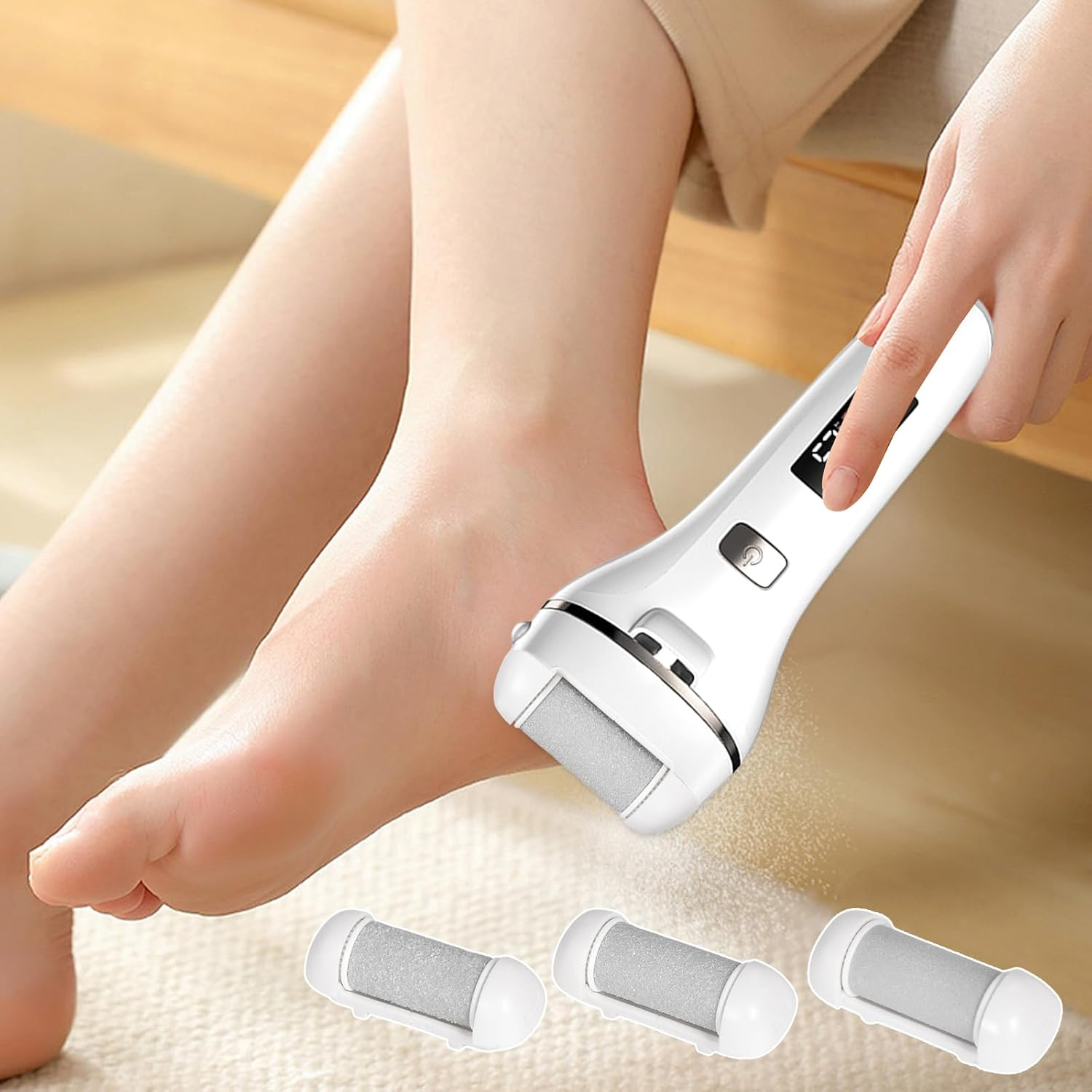 3 Replacement Rollers Callus Remover Electric 3 Types of Rough for Callus Corn Removal, Foot Care Equipment Accessories for Pedicure Foot Care Set image number 3