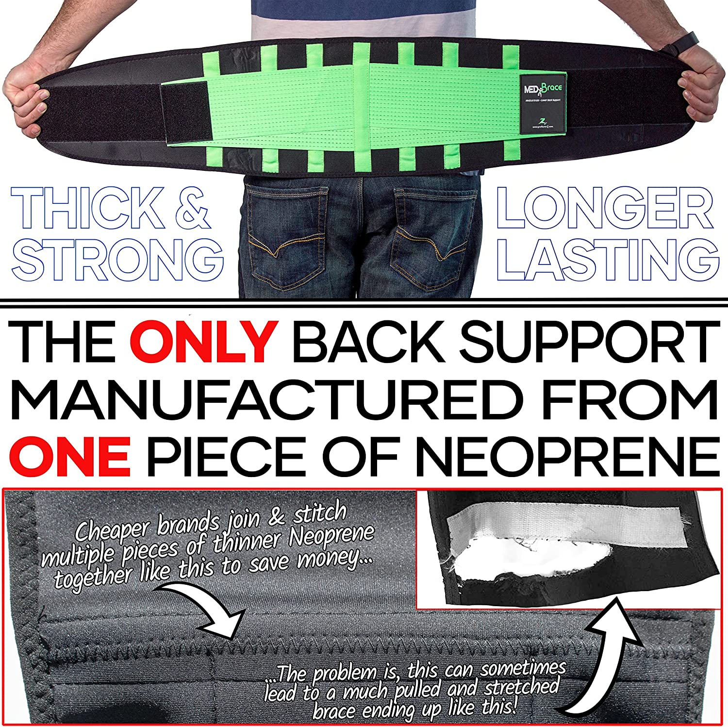 Back Support Brace, Lower Lumbar Belt Medibrace (Medical Grade) Pain & Discomfort Relief from Sciatica, Backache, Slipped Disc, Hernia, Spinal Stenosis, Spine Injury Prevention | Posture Corset image number 2