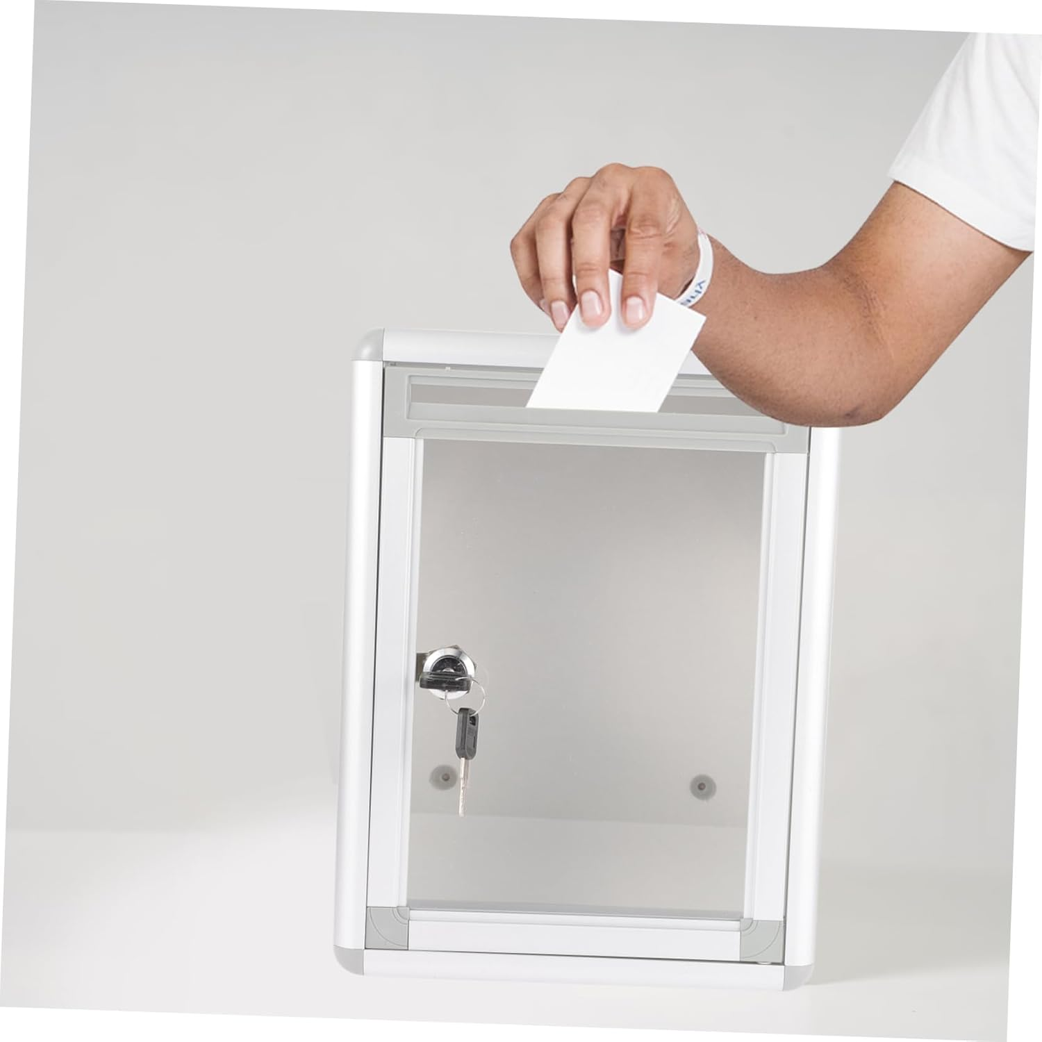 FIXOSHEE Lockable Suggestion Box Wall-Mounted Ballot Box for Feedback High Strength Letter Mailbox Smooth for Outdoor Use