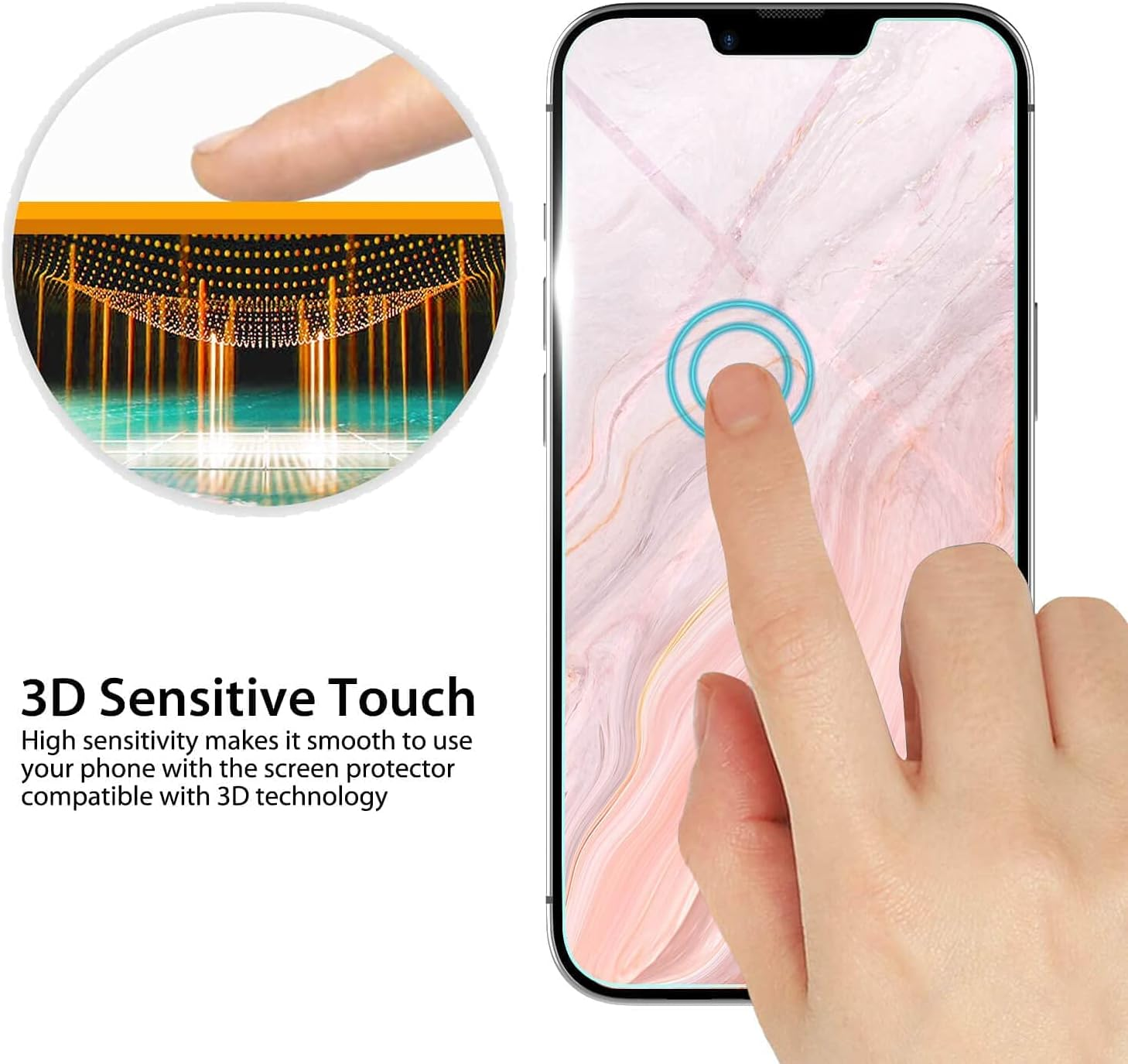 [3 Pack] ZUSLAB Screen Protector for Iphone 16E / 14/13 Pro / 13 Tempered Glass Film Case Friendly 9H Hardness for Apple - Clear image number 1