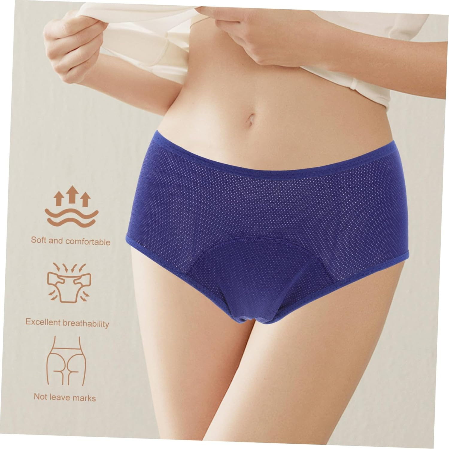 FOMIYES 3Pcs Breathable Menstrual Period Briefs Leakproof High Waist Underwear for Comfortable Sanitary Protection during Menstruation image number 6