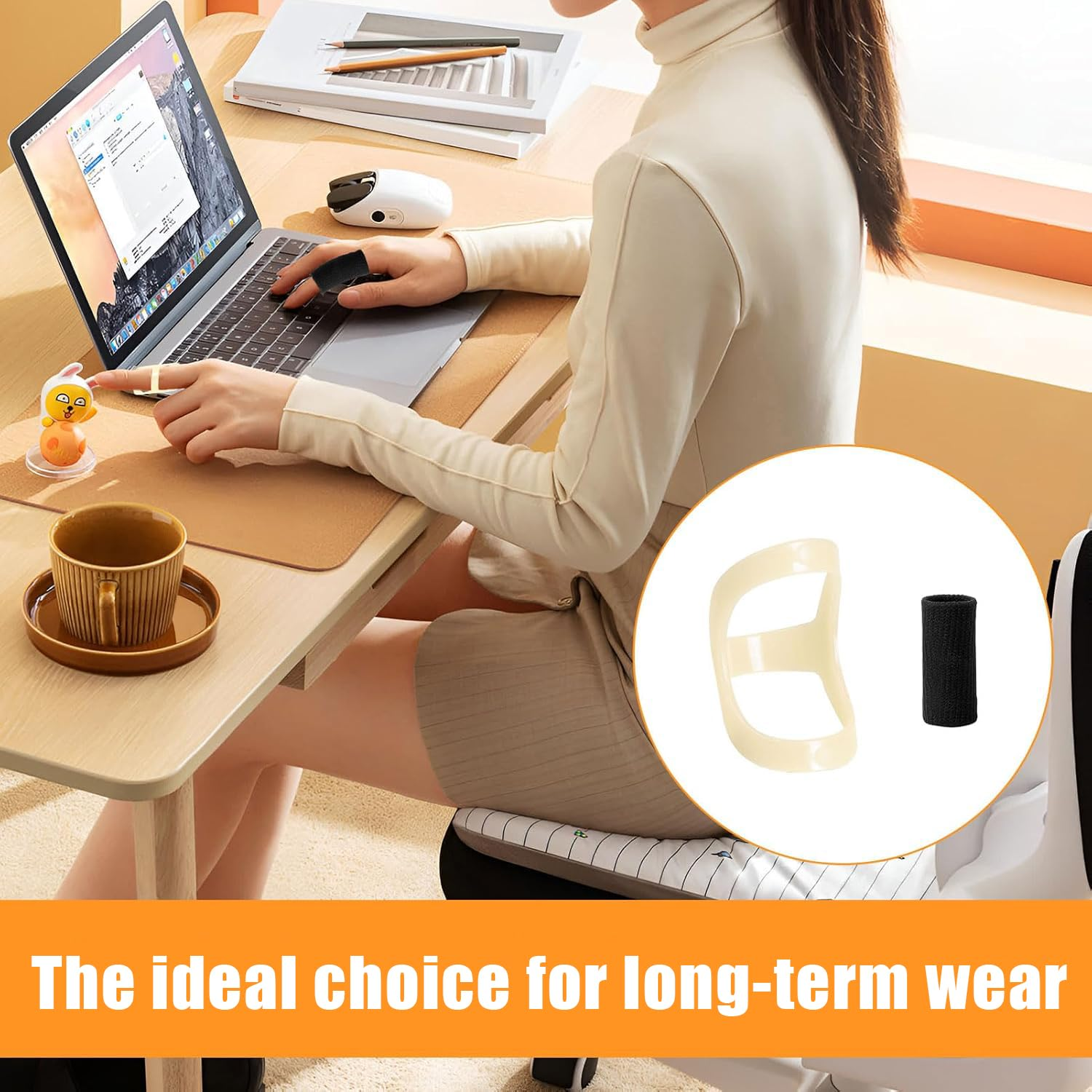 10Pcs Trigger Finger Splint, Thumb Splint, Thumb Brace, 5Pcs Oval Finger Splint and 5Pcs Sleeves, Finger Kit for Trigger/Mallet/Arthritis, Suitable for All Finger (Size 5/6/7/8/9) image number 6