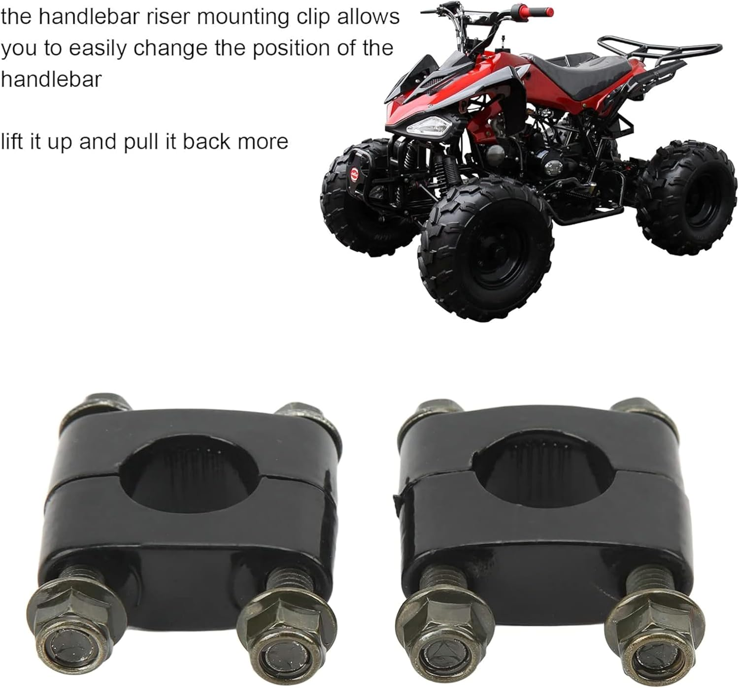 Motorcycle Handlebar Risers, 22Mm Universal Mount Kit, 7/8 Inch Aluminum Clamp, 2-Piece Set