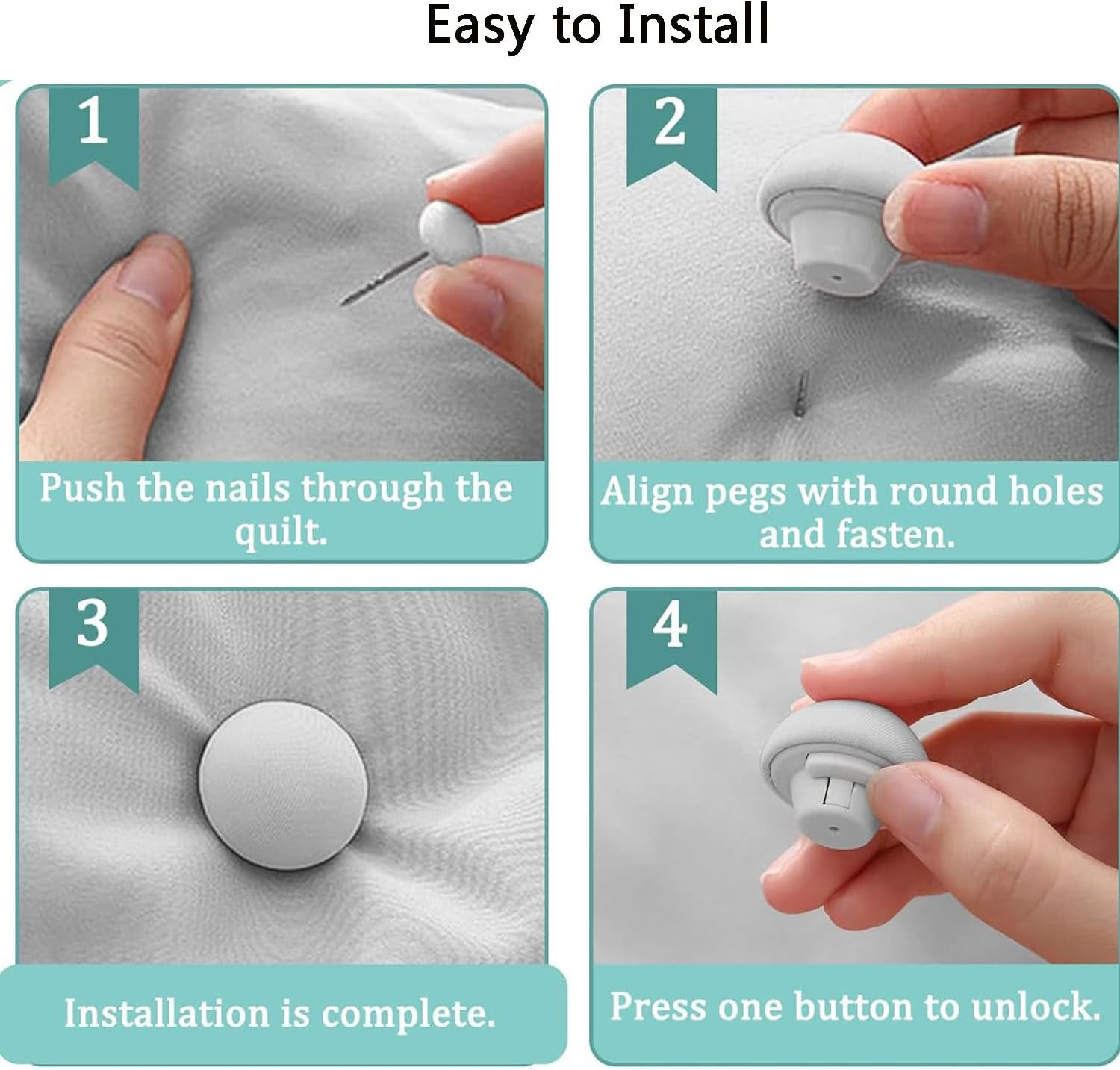 Yharnamite 20 Pcs Duvet Pins, Cover Holding Clip, Reusable Quilt Fixing Buckle, Non-Slip Comforter Clips Keeps Comforter from Shifting for Fixing Bed Sheets, Duvet Covers, Cushions, Curtains (Gray)