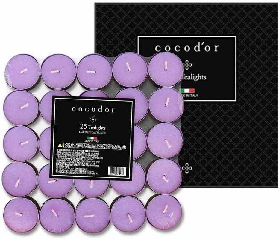 COCODOR Scented Tealight Candles - Garden Lavender - 100 Pack - 4-5 Hour Extended Burn Time - Made in Italy - Cotton Wick - Room D&eacute;cor & Office D&eacute;cor, Home Fragrance, Gift image number 5
