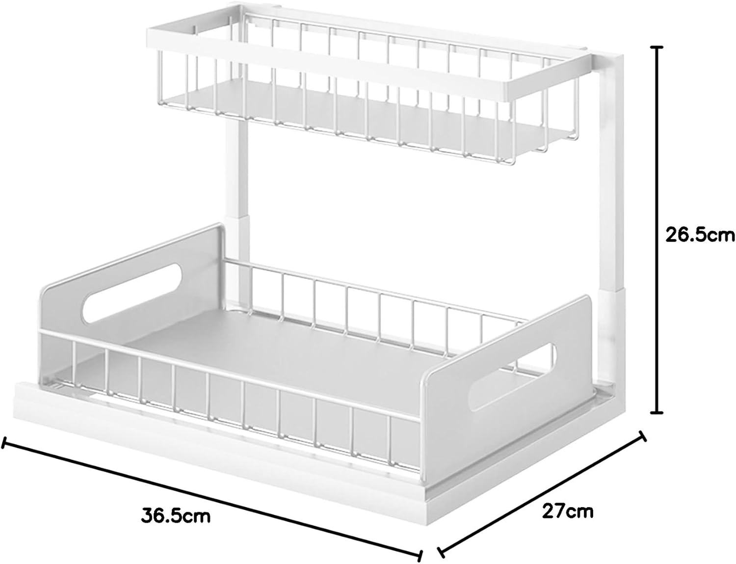 Kitchen Storage & Organisation, under Sink Storage,2 Tier under Sink Organiser, Sliding Cabinet Drawer Storage with Non-Slip Pads,Multi-Purpose under Sink Shelf Organizer