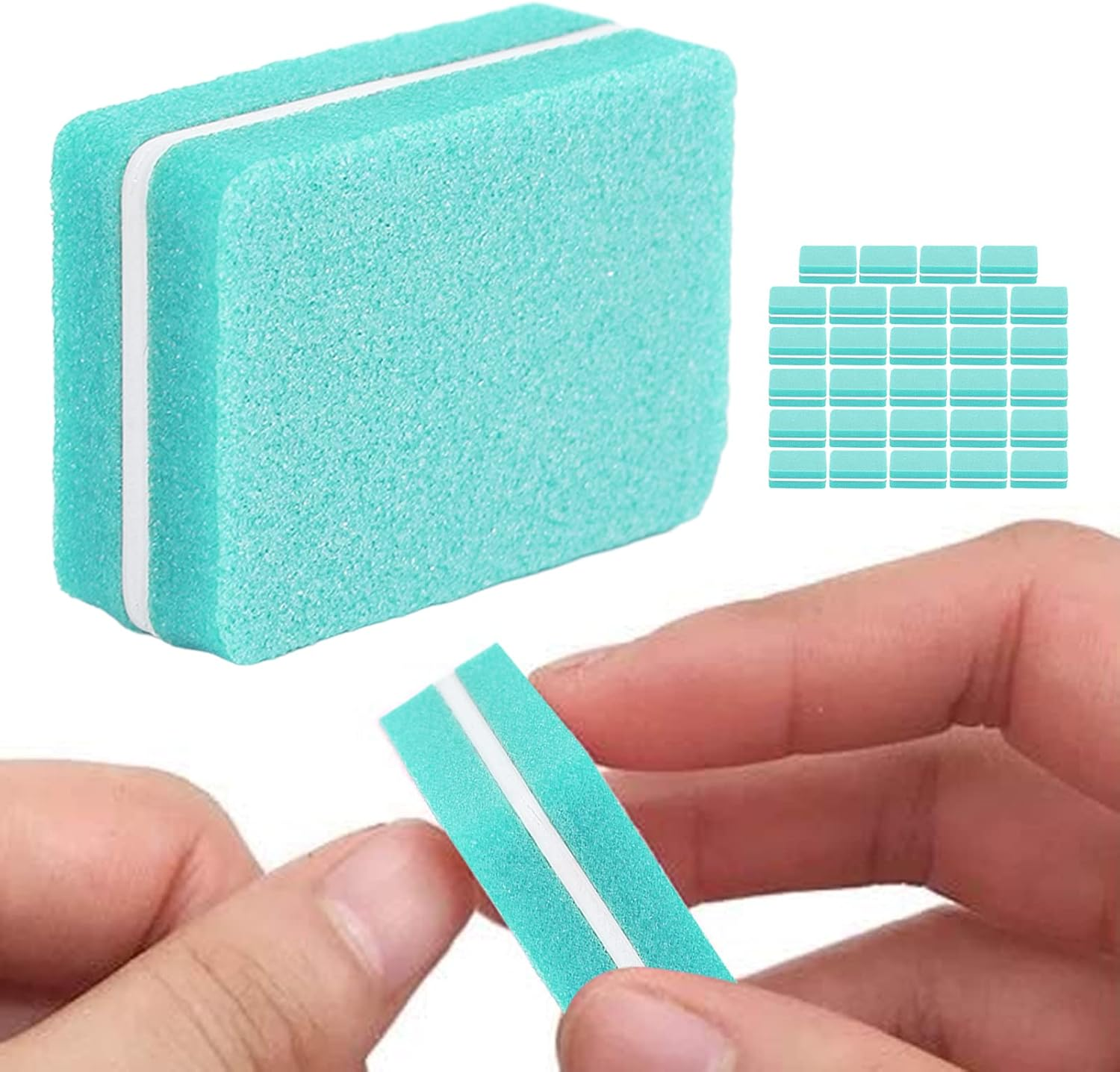 30Pcs Nail Buffer Block Salon Mini Portable Nail Polishing Tool Sanding Block Manicure Tool 4-Sided Nail File Salon Manicure Nail Tools (Green) image number 5