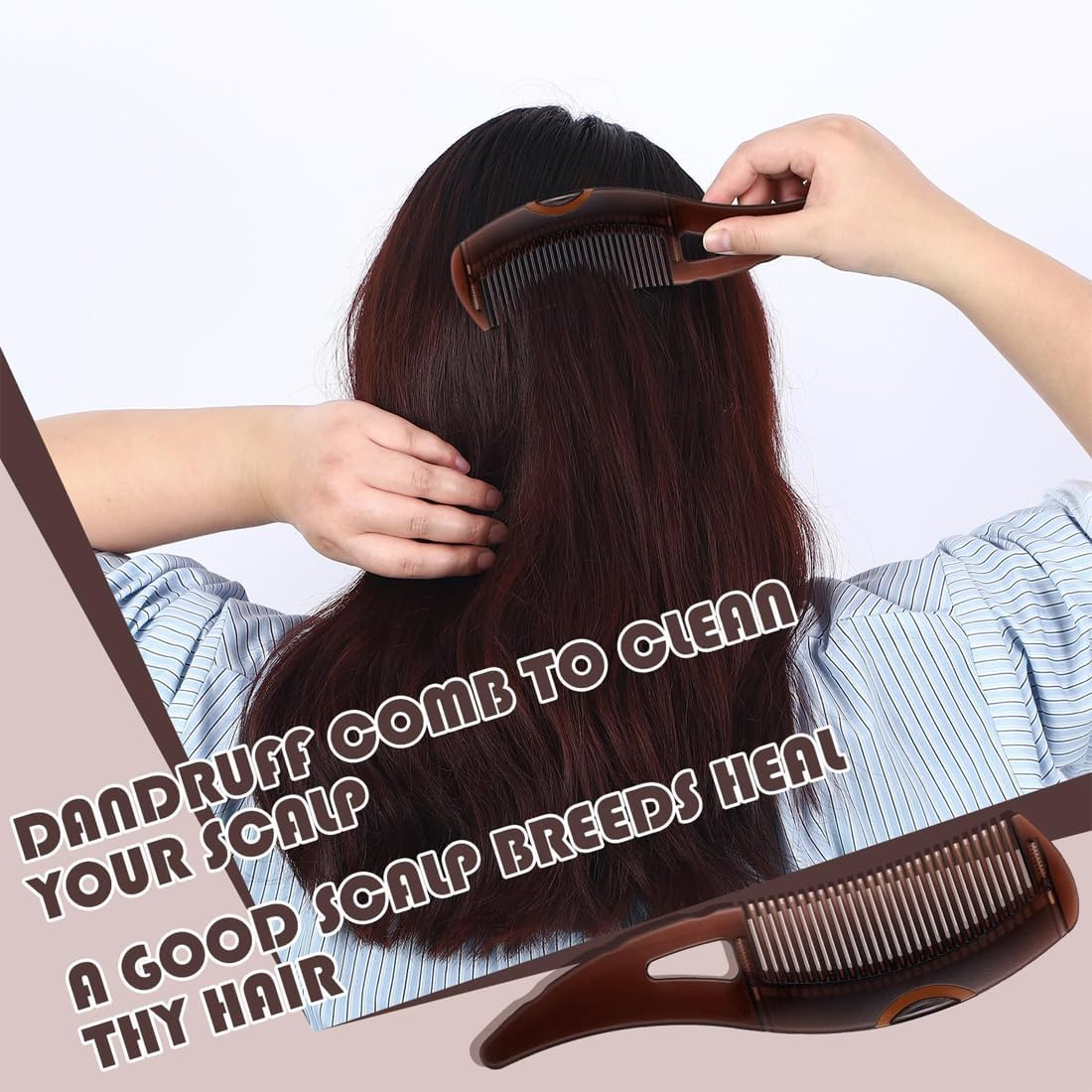 SGERUFZ Dandruff Comb, Hair Comb, Hollow Tooth Head, Cleaning, Scalp Care, Fine Tooth Tail Comb, Energy Massage Hair Comb, Washable, Women and Men image number 1