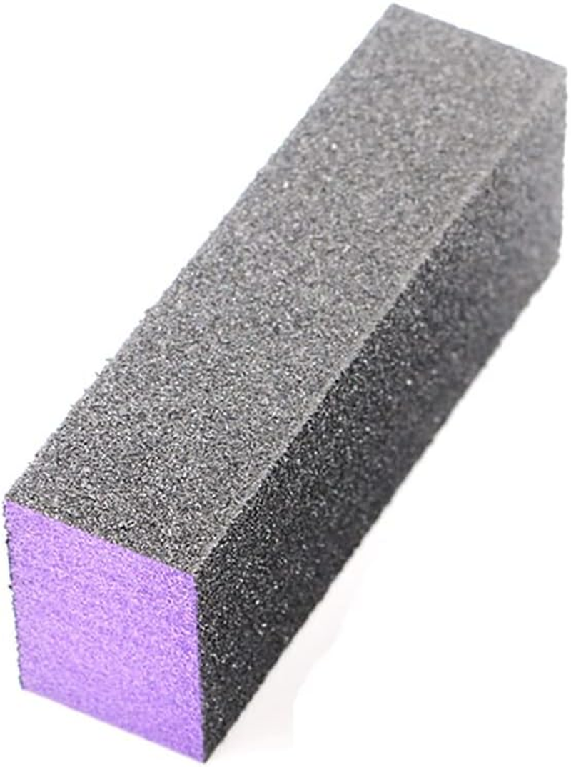 2 Pcs Nail Sanding Buffing Block, 4 Sided Way Nail File Block, Professional Manicure Tool for Grinding and Polishing Nails (Purple)