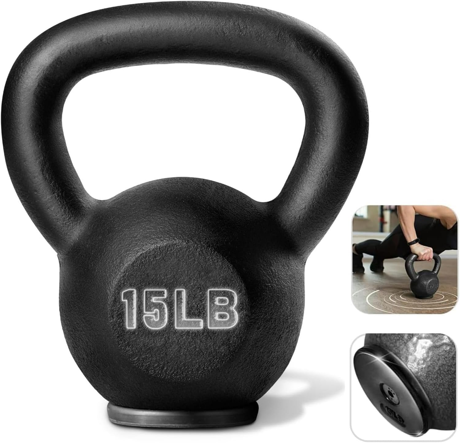 Yes4All Kettlebell Adjustable/Cast Iron/Protective Base Solid Smooth for Strength Training, Home Gym