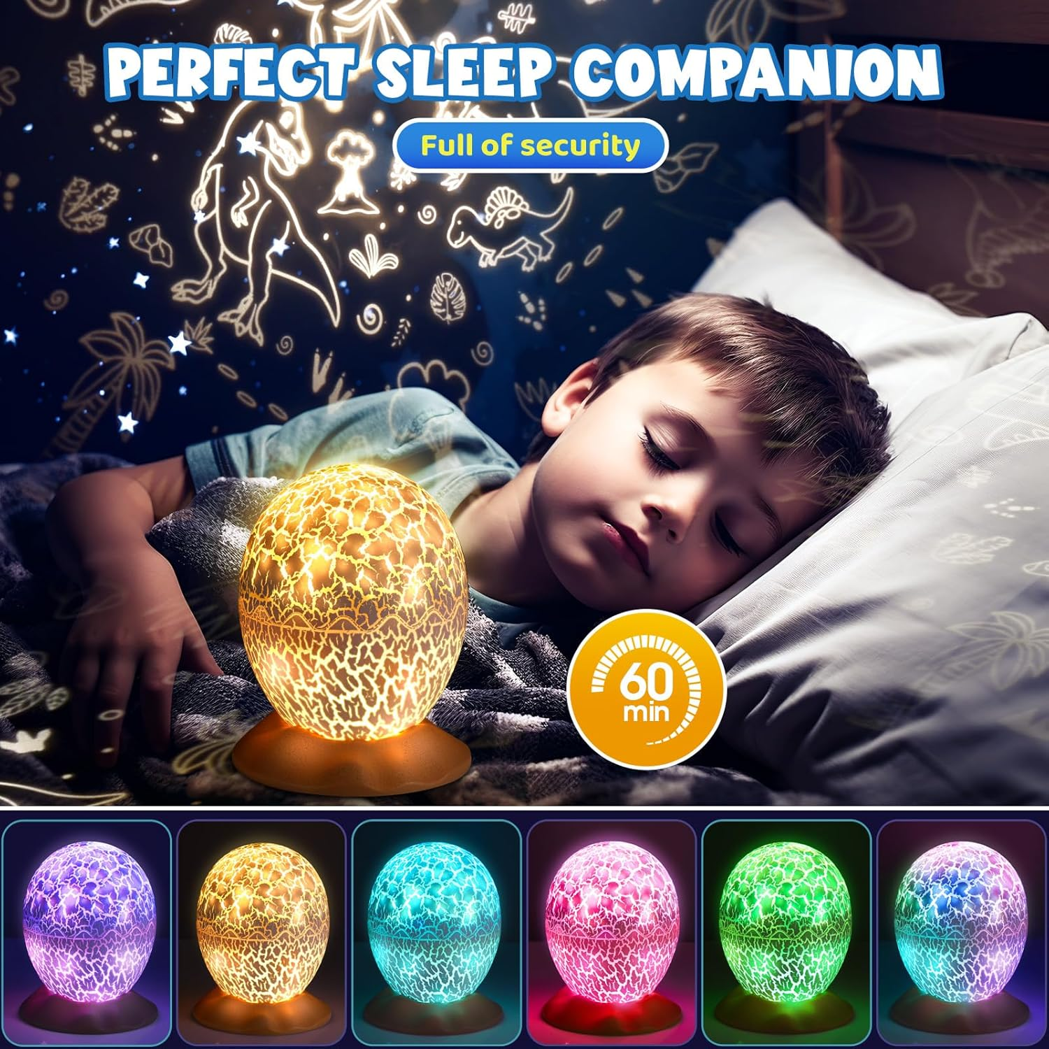 Dinosaur Star Projector for 3-12 Year Old Gifts, Vingtank Dinosaur Egg Night Light Kids Toys for 3 4 5 6 7 8 9 Year Old Boys Girls 2-In-1 Dino & Star Projector for Toddler Christmas Birthday Gifts image number 1