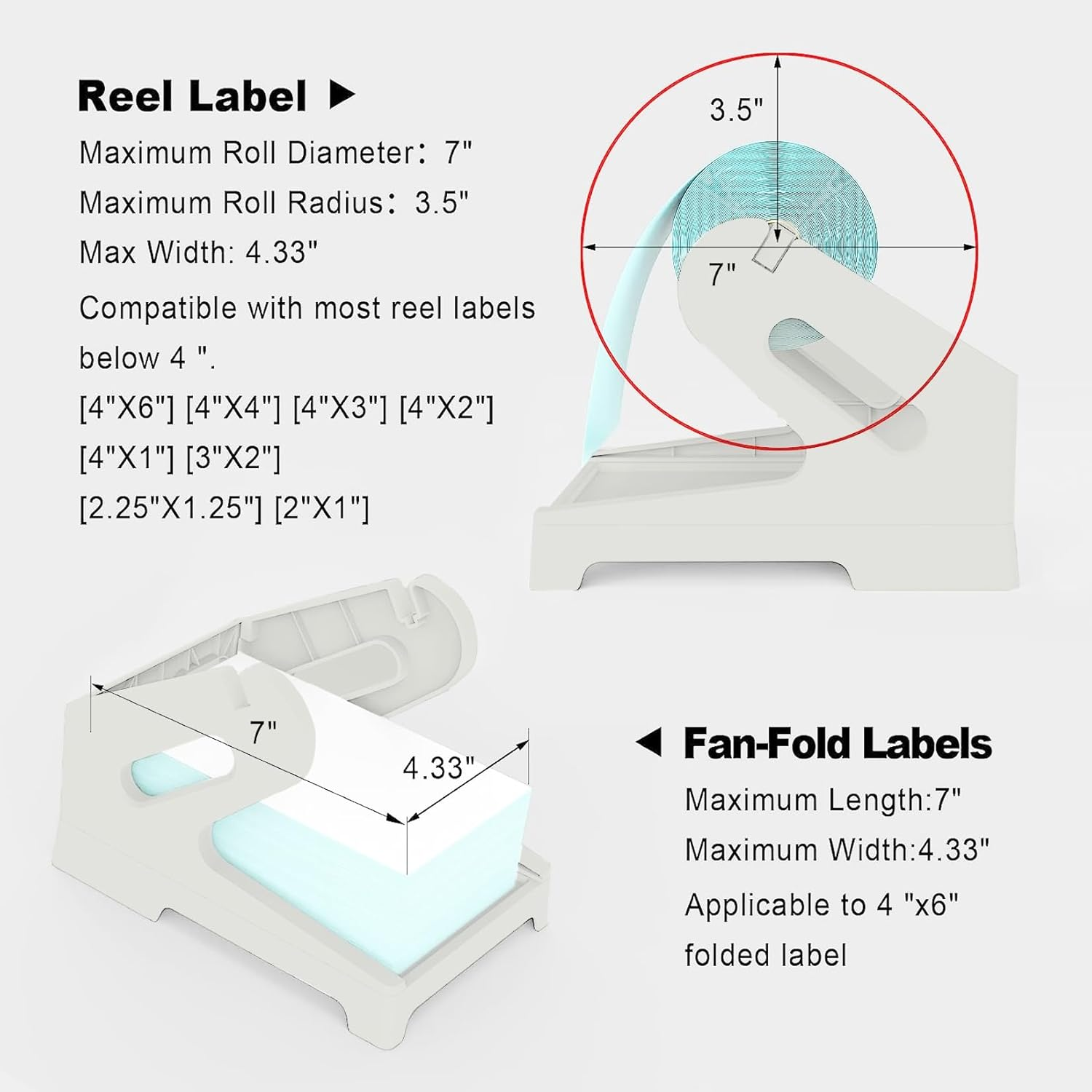 Thermal Label Holders Label Holder for Rolls and Fanfold Shipping Label Stand Desktop Lables Printer DIY Accessory Supplies for Home Office - Grey image number 3