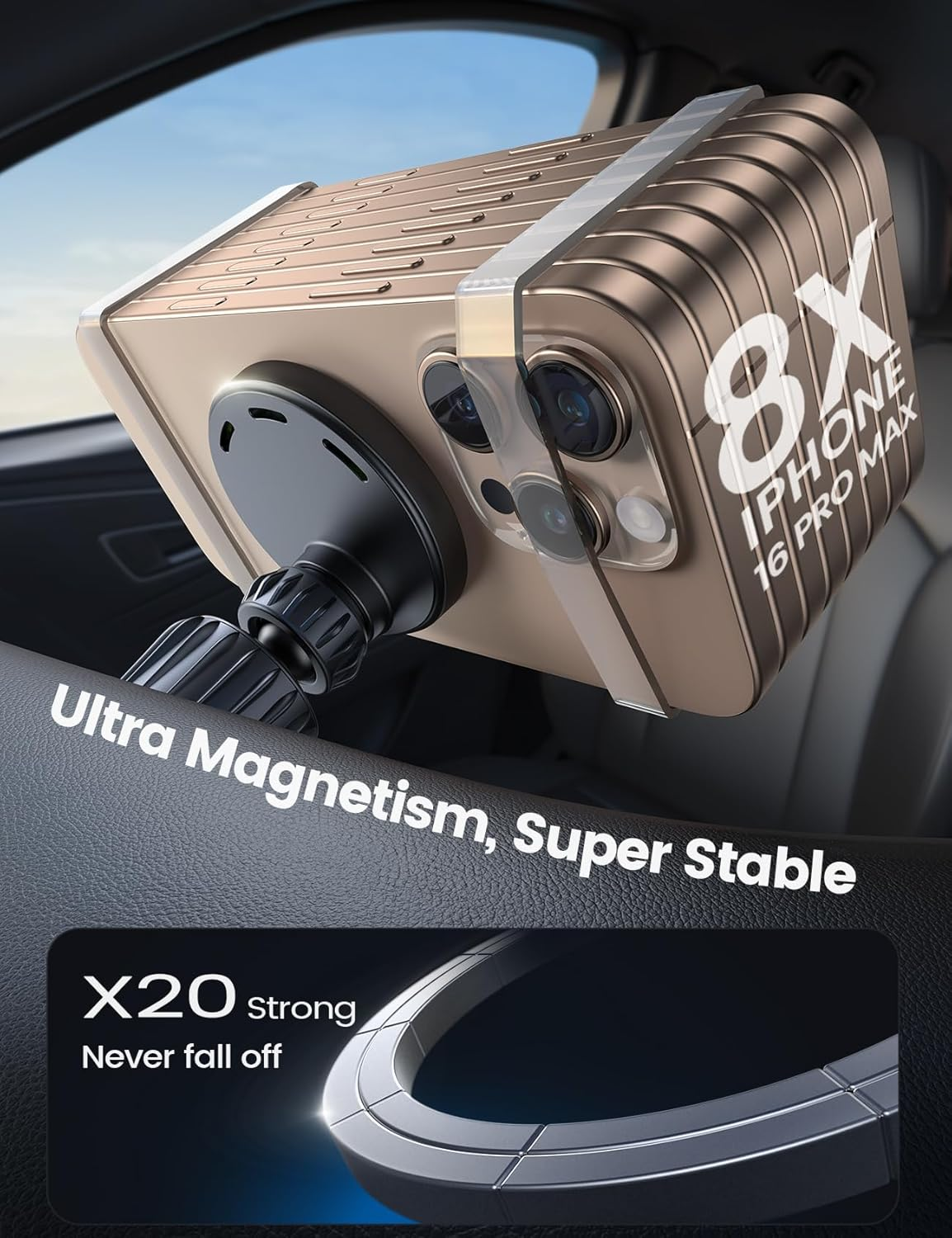 Lamicall 15W Wireless Car Mount Charger - [3-In-1 Upgraded Intelligent Chip] 360&deg; Wireless Car Phone Holder Charger Vent Dashboard Magnetic Car Charger for Iphone 16 Pro Max Black image number 3