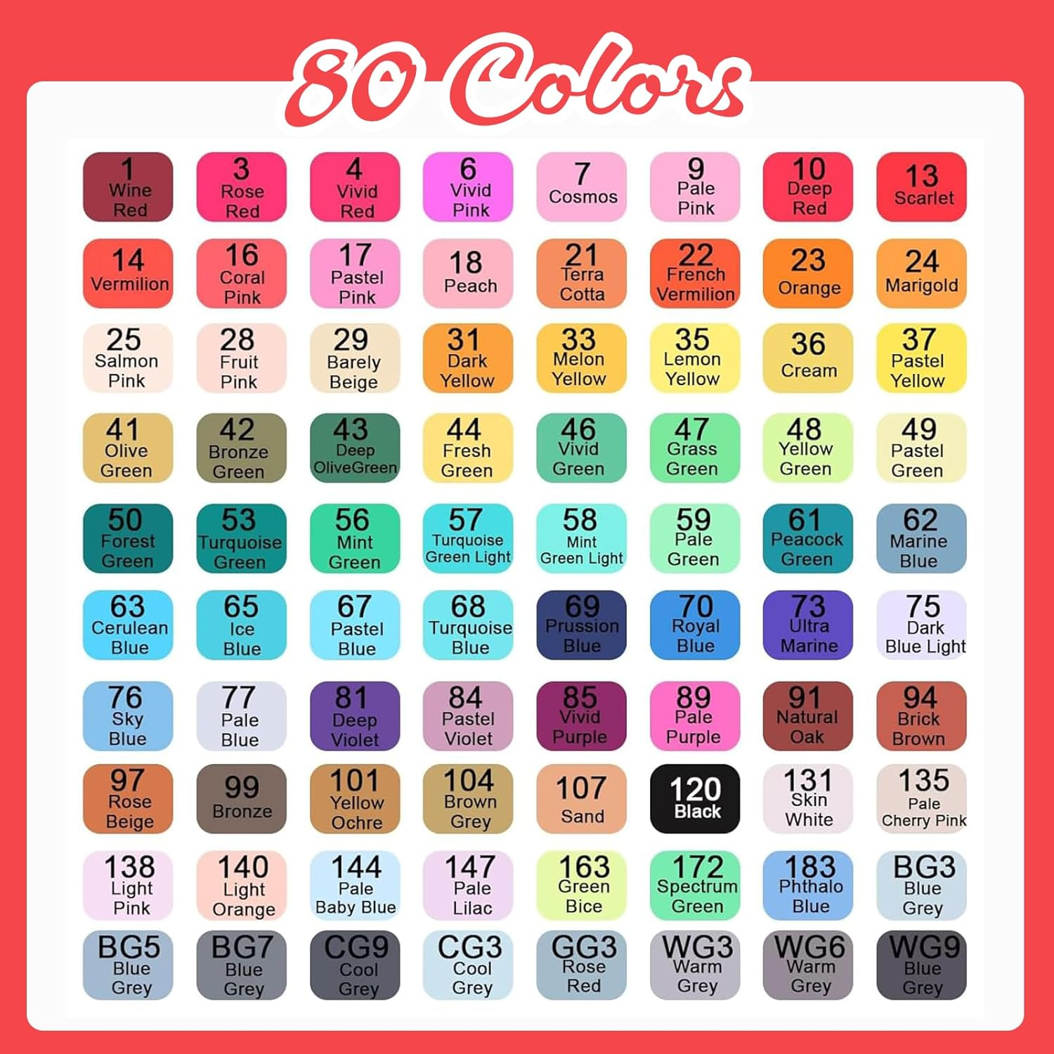 Zelphia Alcohol Markers Double Tipped - 80 Colors Art Drawing Set, Colouring Markers for Kids, Artist, Adult, Based Highlighter Pen for Painting, Coloring, Drawing and Sketching image number 2