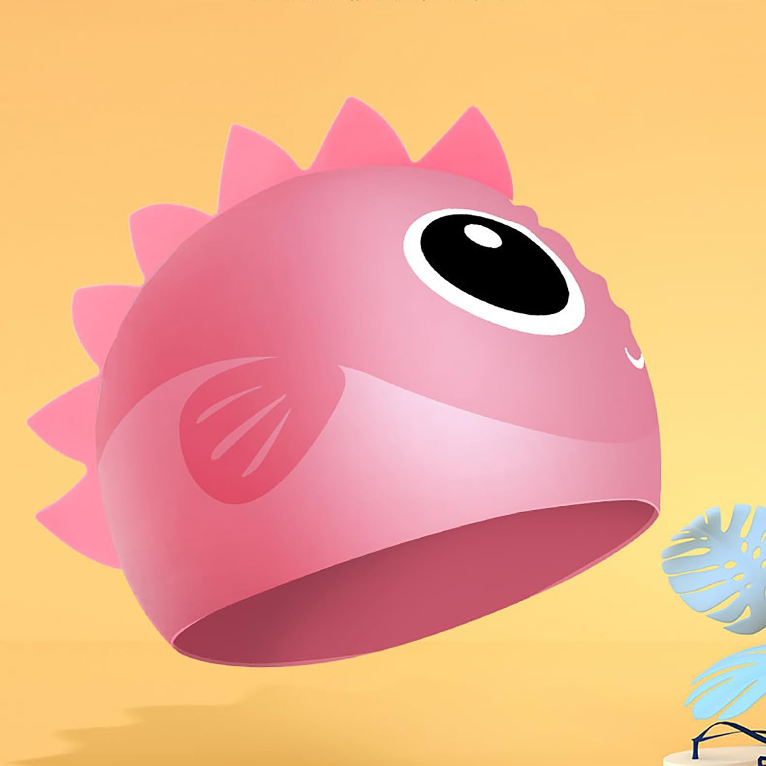 Silicone Swim Cap for Kids Boys & Girls &ndash; Comfortable Bathing Cap for Curly, Short, Medium & Long Hair with Ear Plugs and Nose Clip image number 1