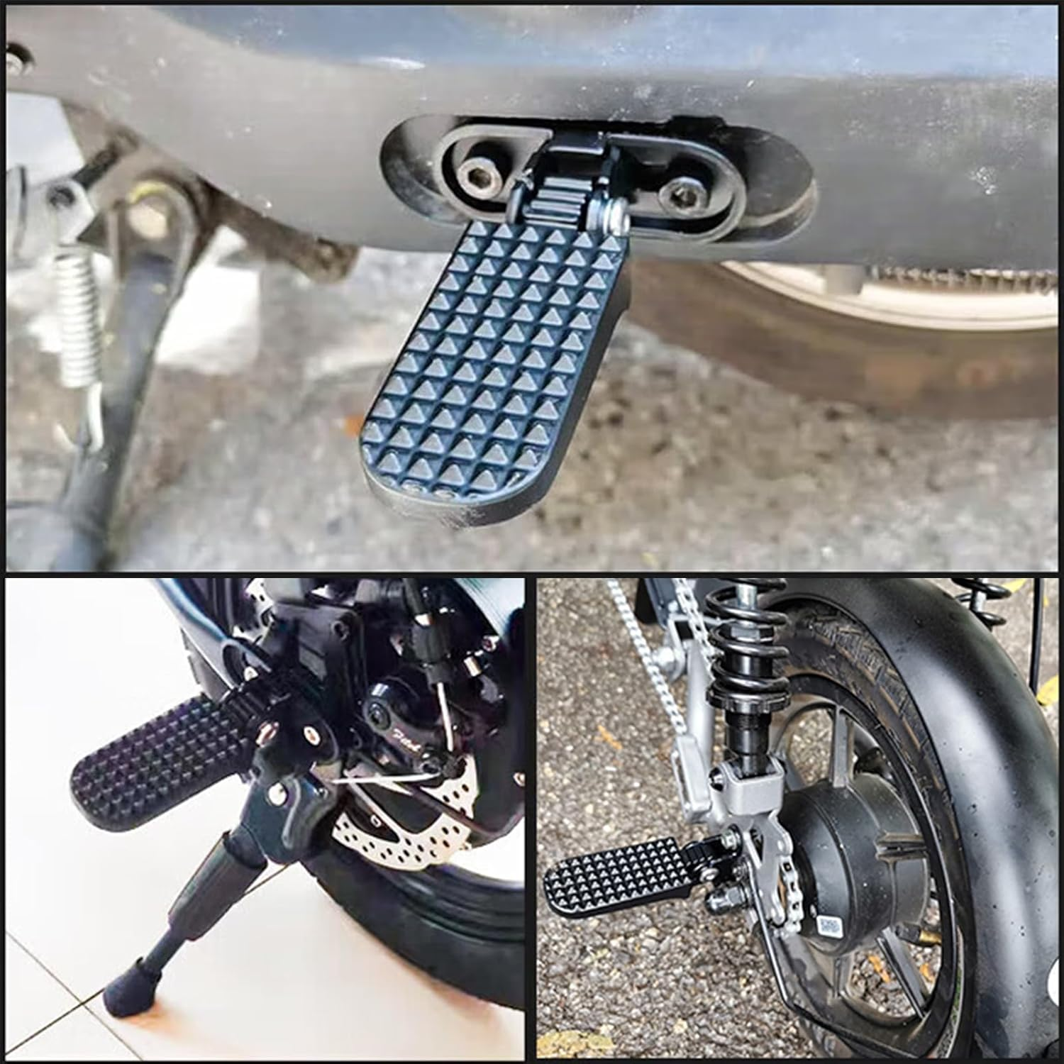 Pair of Aluminium Alloy Non-Slip Bicycle Foot Pegs, Bike Pegs, Folding Bike Rear Pedals for Mountain Bike, Folding Bicycle