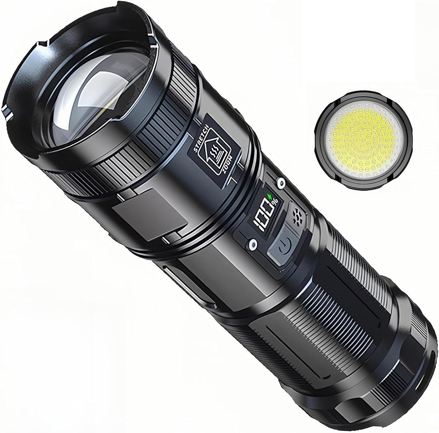 Fay Bless Blacklight Flashlights, 3 in 1 UV Flashlight Rechargeable Flashlight with Pocket Clip High Powered LED Light 7 Modes Waterproof (1Piece-With Battery)