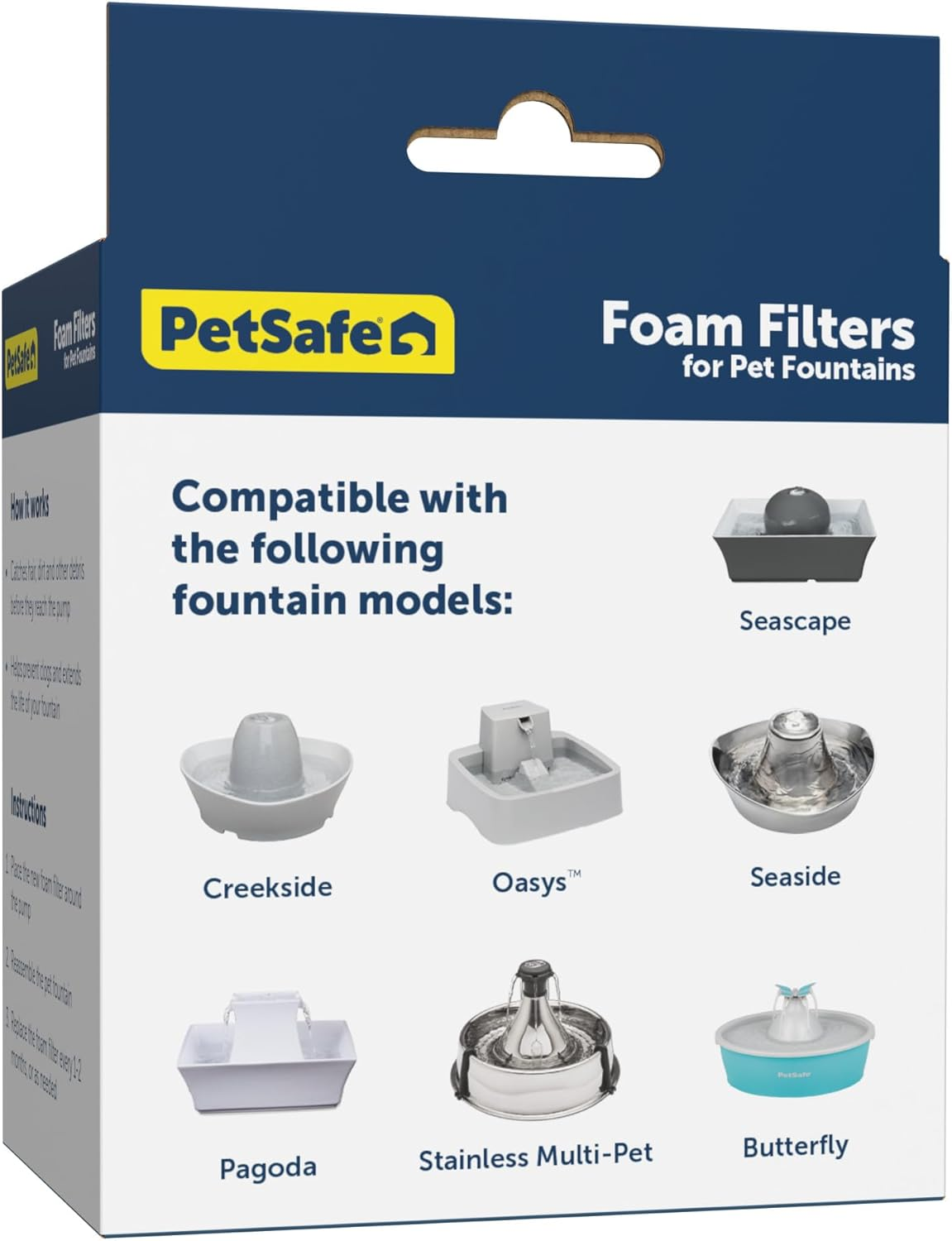 Petsafe Drinkwell Replacement Foam Filters - Compatible with Petsafe Ceramic and Stainless Steel Pet Fountains for Water Dispensers, 2 Pack (PAC00-13711) image number 1