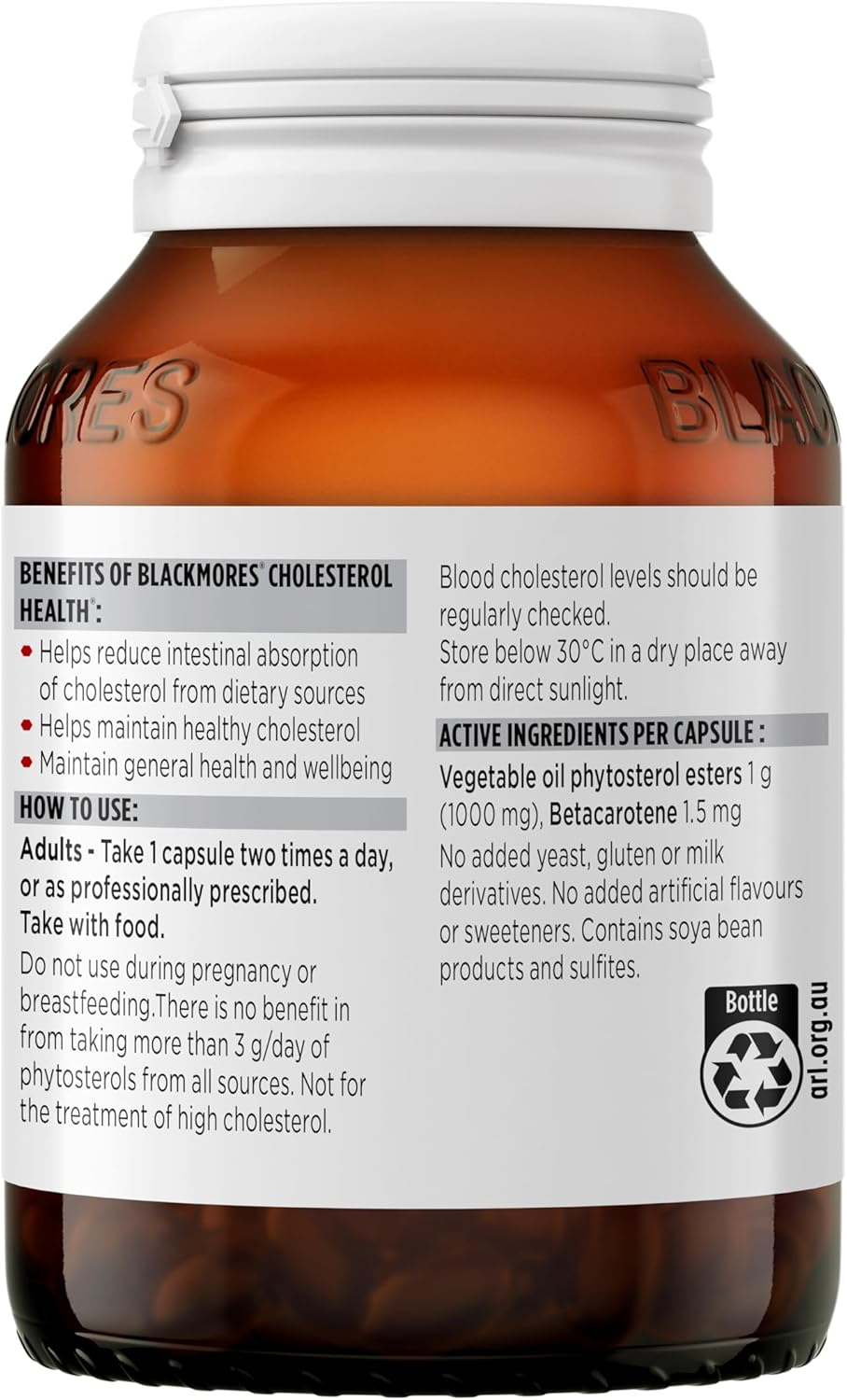 Blackmores Cholesterol Health | Helps Maintain Healthy Cholesterol | 60 Capsules image number 6