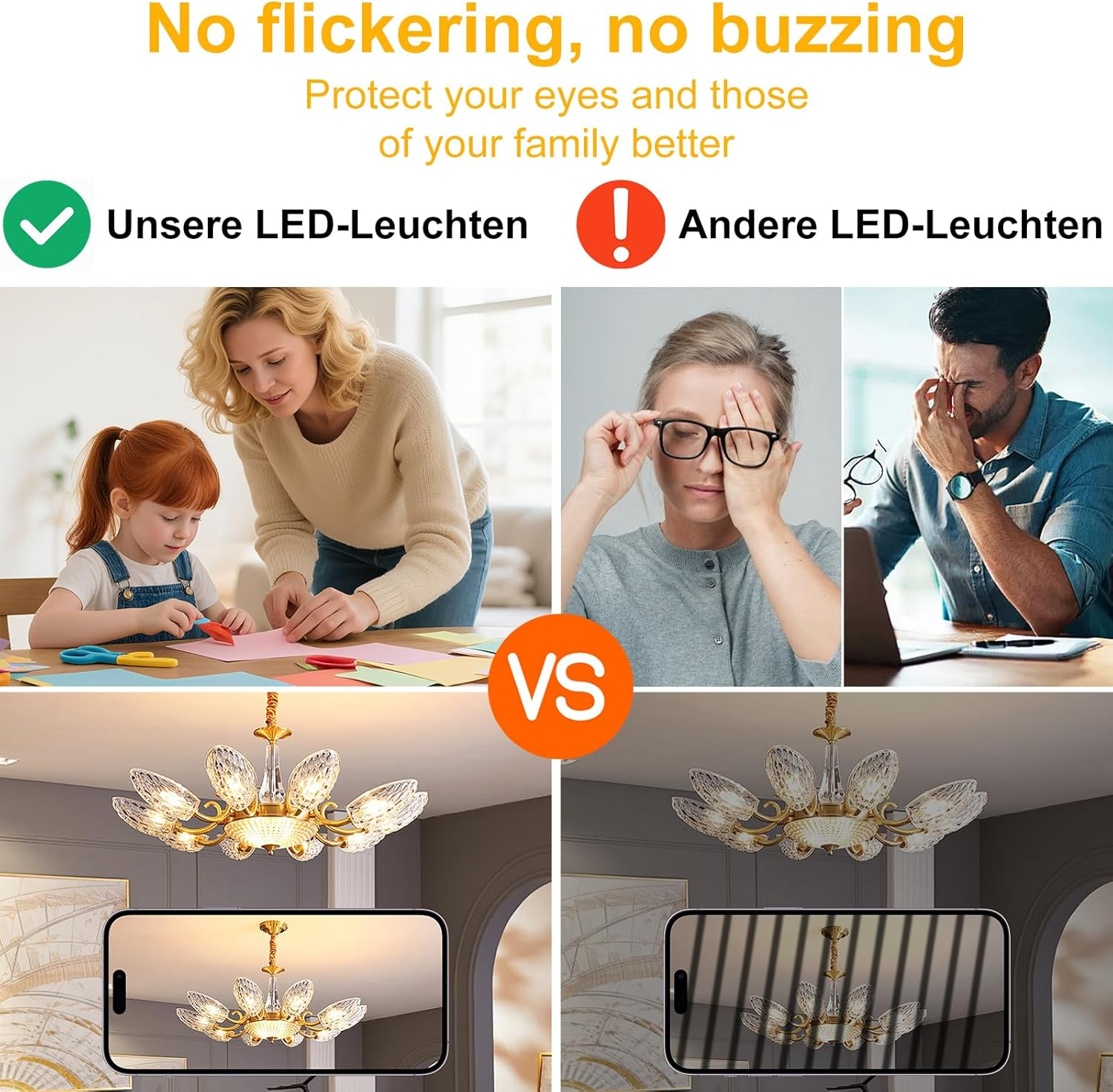 TRIJZHOU B15D Replacement 60W 70W Halogen Lamp LED, Dimmable Warm White 3000K 650LM, 6W LED Lamp AC 220-240V, Double Contact B15D for Ceiling Lights, Desk Lamps, Set of 3 image number 4