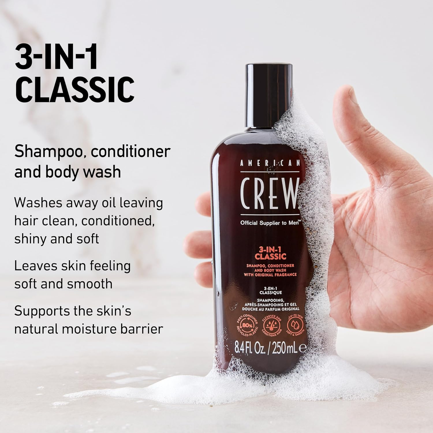 American Crew Classic 3-In-1 Shampoo plus Conditioner, 8.4 Ounce image number 5