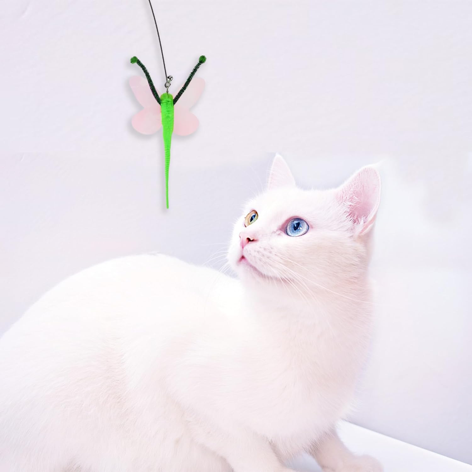 CAPASTEC Pack of 2 Cat Wand Replacement for Pet Interactive, Green, Caterpillars