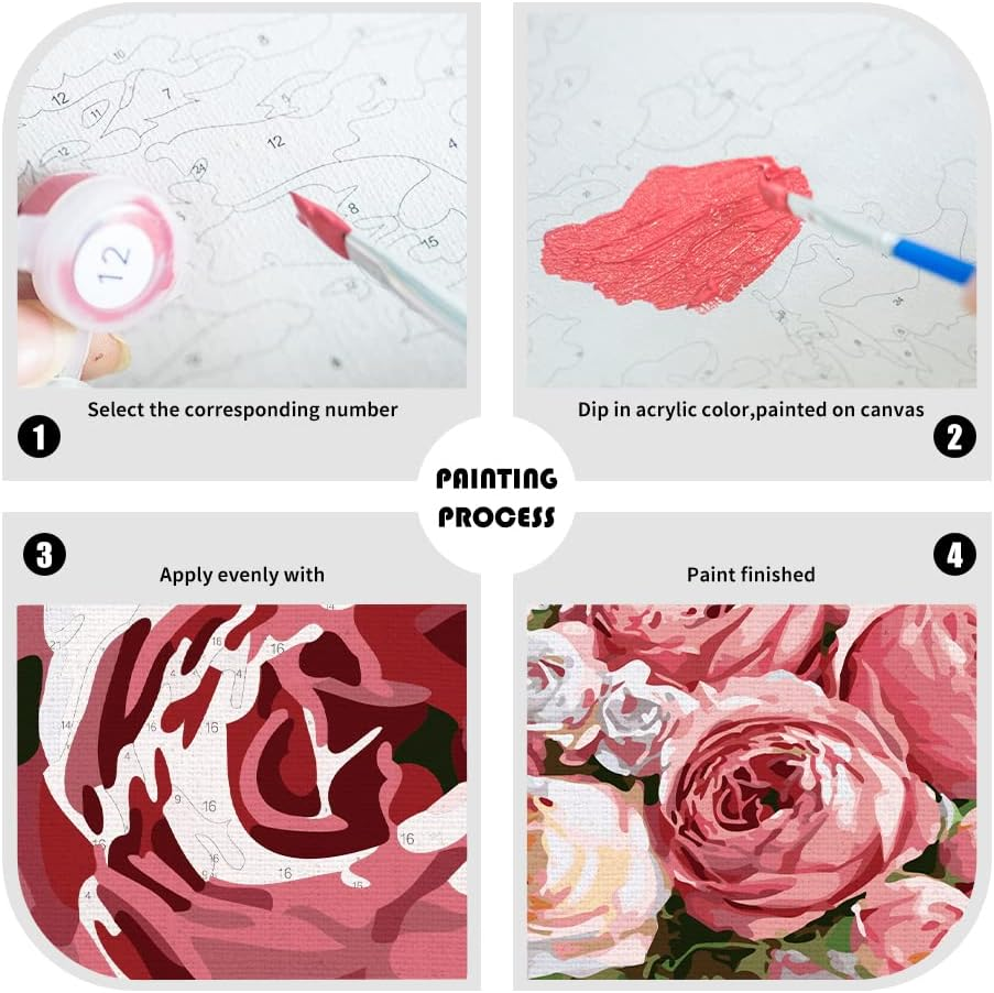 Paint by Number for Adults. Bookshelf Paint by Numbers for Adults Beginner Drawing Paintwork with 3 Paintbrushes Paint Canvas Oil Painting 16&rdquo; X 20&rdquo;