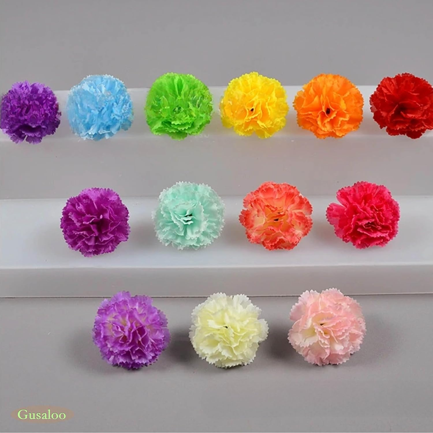 Marigold Flower Heads Bulk 50Pcs, Faux Mexican Marigold Artificial Flowers for Diwali Home Decor DIY Wreath Garland Craft Wedding Mexican Party Day of the Dead Decoration Halloween Decor(Green) image number 5