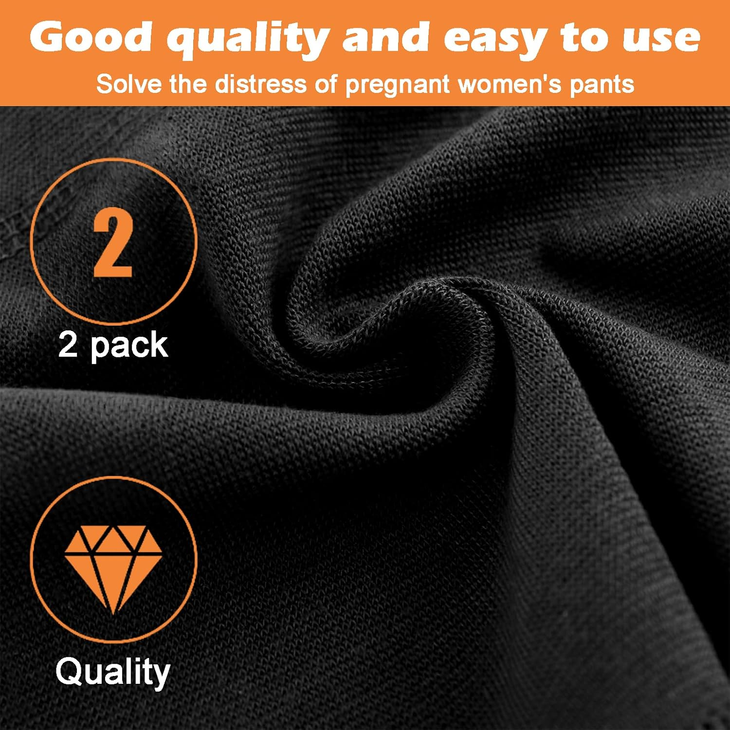 Zvorgath Maternity Pants Extender - Adjustable Waistband Extender for Pregnant Women, Elastic Waist for Men and Women (2 Pieces) image number 2