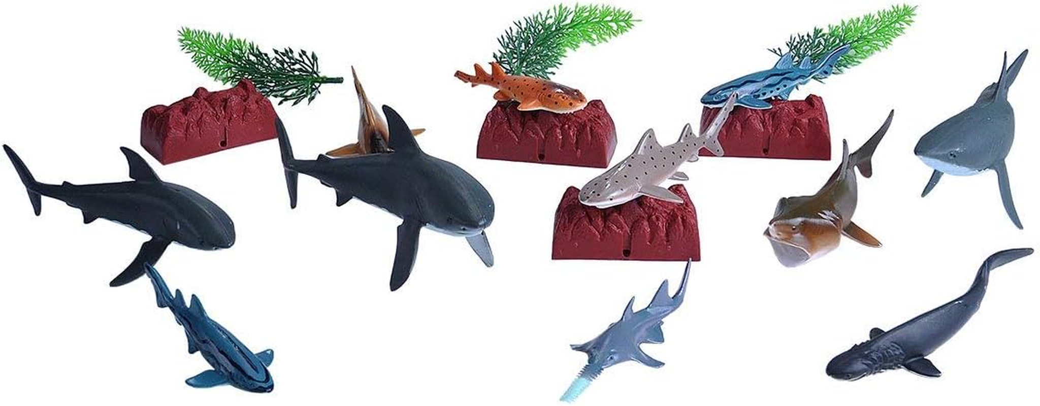 Wild Republic Shark Bucket, Toy Figurines, Kids Gifts, Shark Party Supplies, Aquatic Animals, 18 Piece Set
