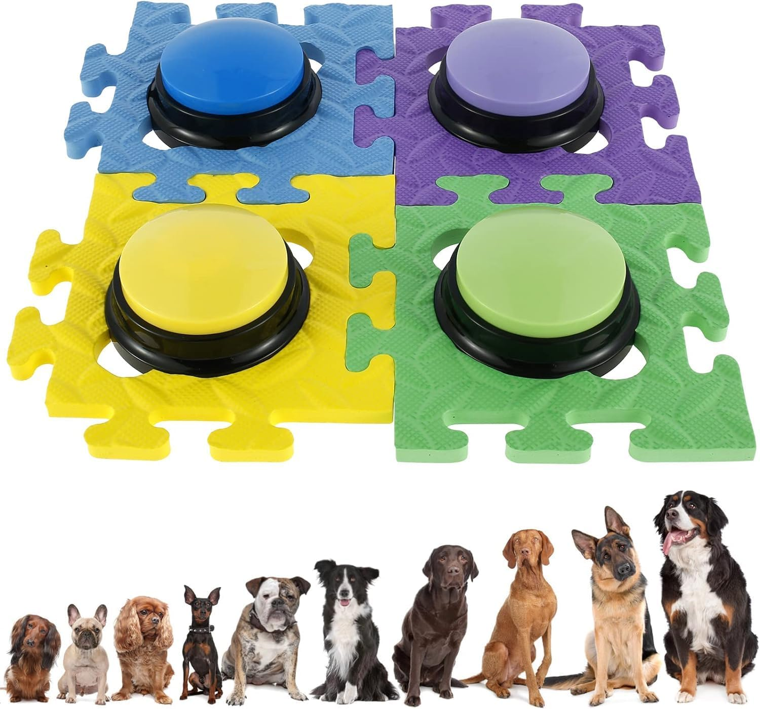 4Pcs Dog Button Pet Communication Button,Pet Training Buzzer, Voice Recording Button for Dog Cat,30 Second Record & Playback Buttons for Pet (4PCS with Anti-Slip Pads) image number 6