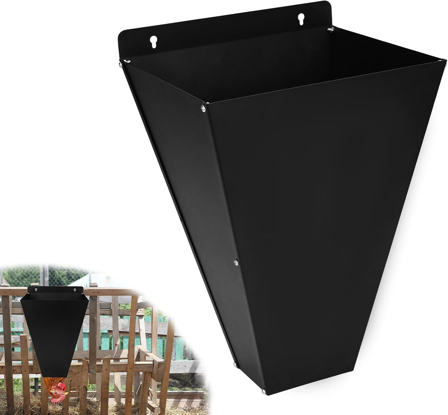 BOXOB Large Size Chicken Cone, Metal Flat-Back Chicken Killing Cone Processing Equipment Heavy Duty Poultry Restraining Cones for Turkeys Cornish Cross Ducks Geese up to 18 Lbs image number 1