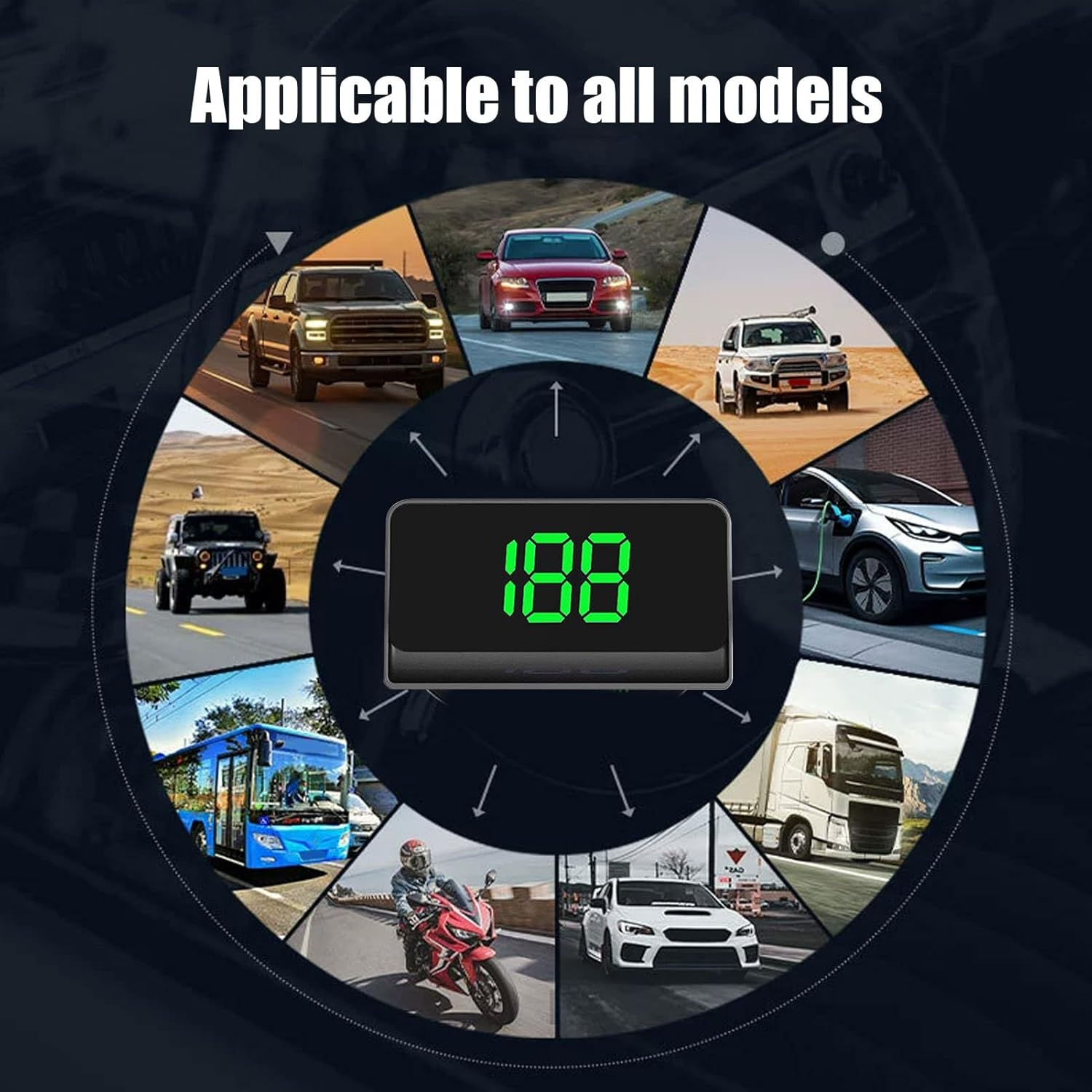 Car Heads up Display,Hud Display Car Windshield - Auto Windscreen HUD for Traffic Congestion City Navigation Highway Driving Fleet Managers Busy Professionals Daily Commuting Buses Rvs