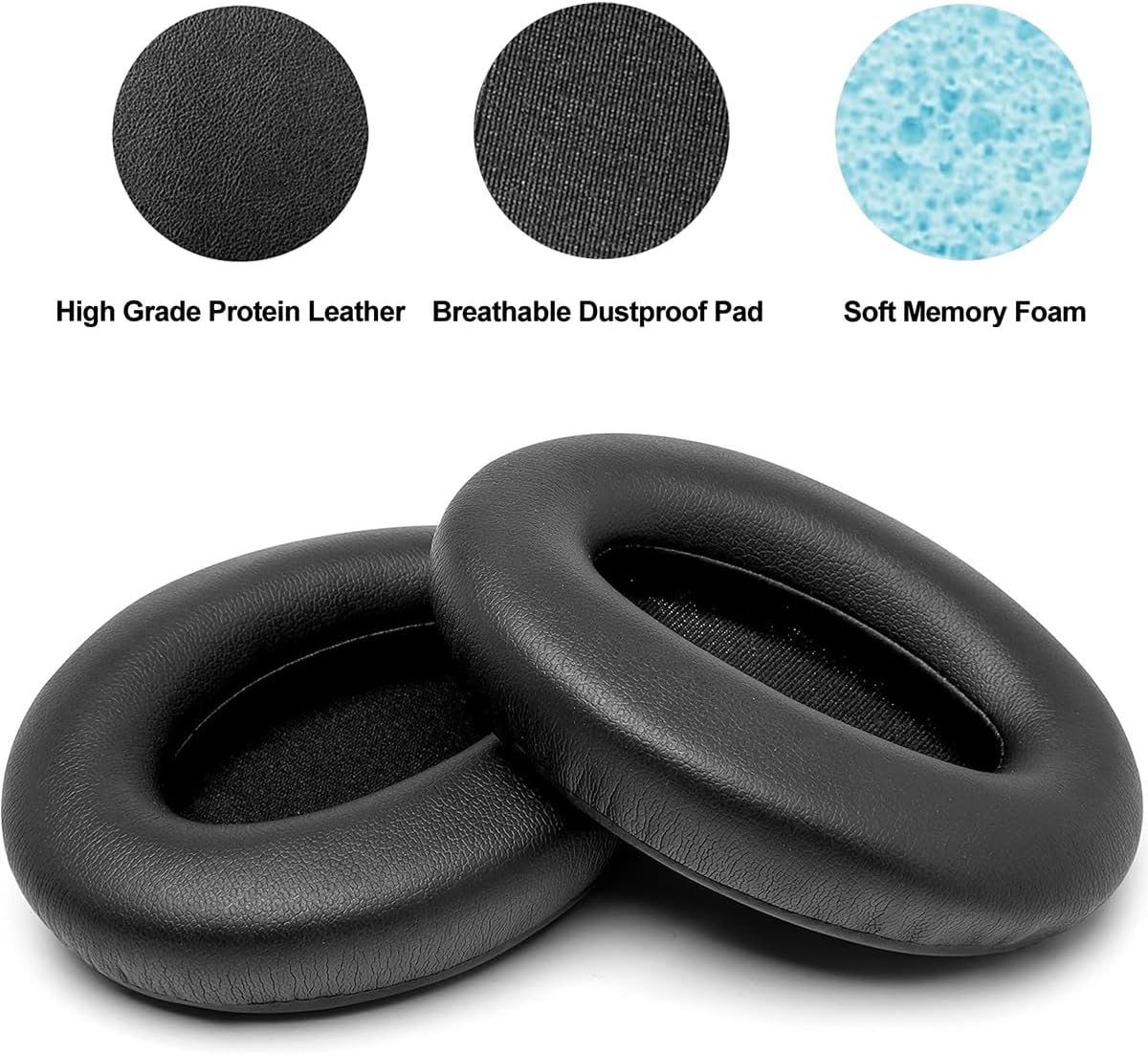 T Tersely Replacement Earpads for Sony WH-1000XM3 Wireless Noise Cancelling over Ear Headphones, Memory Foam Leather Ear Pads Cushions with Noise Isolation image number 2